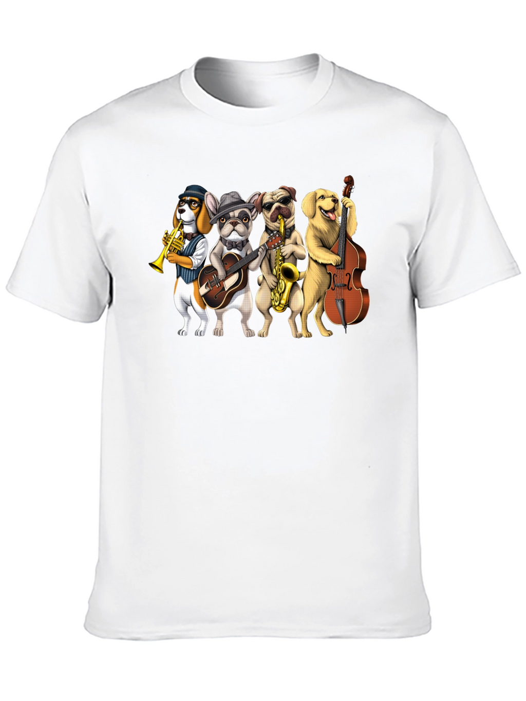 Musical Dogs Band Graphic T-Shirt