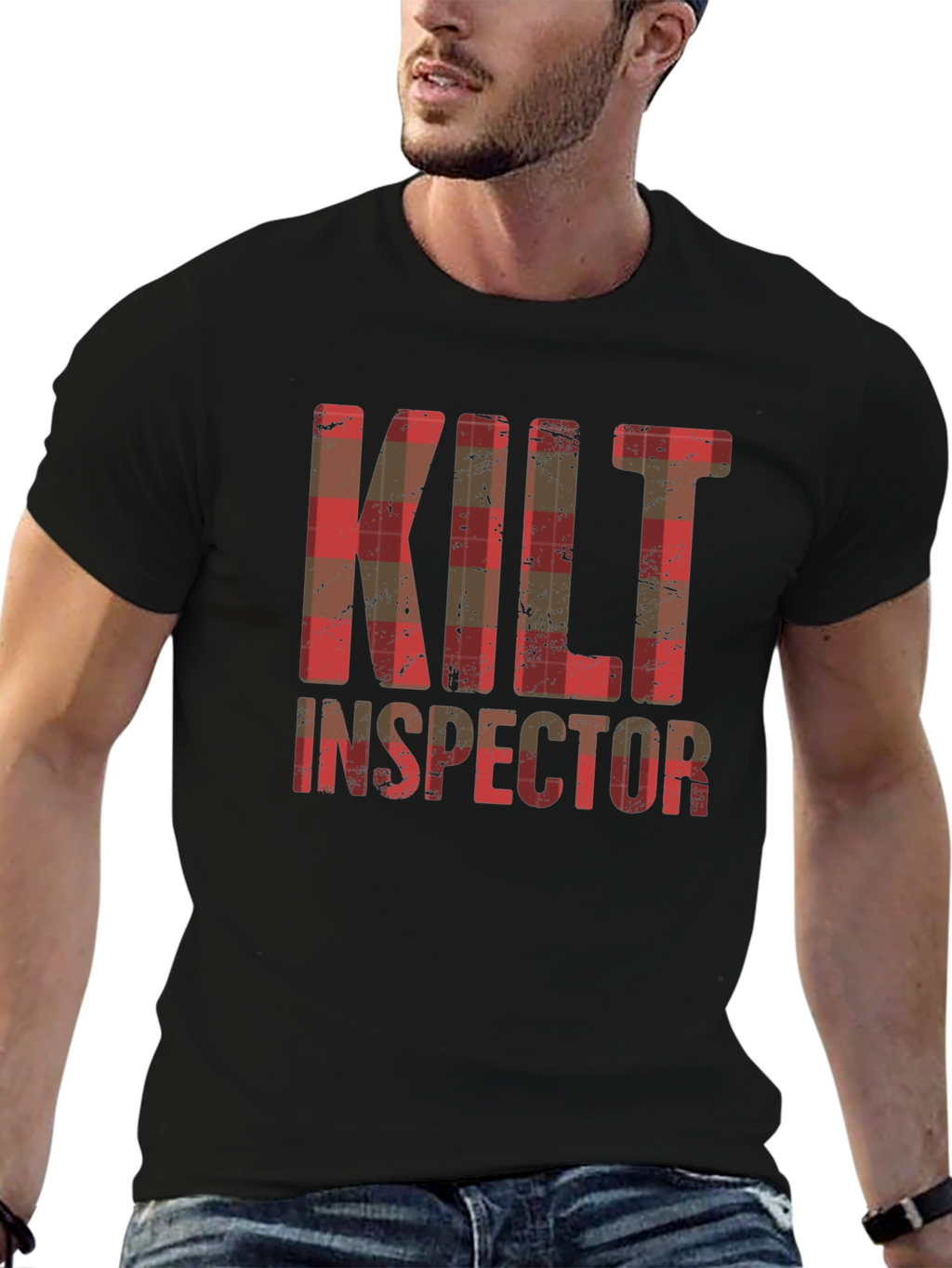 Kilt Inspector Plaid Graphic Tee