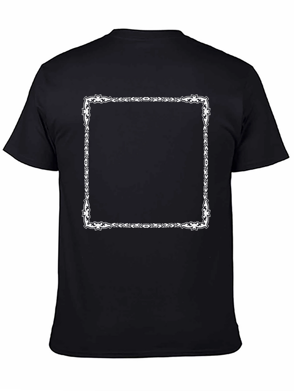 Black T-Shirt with Ornamental Square