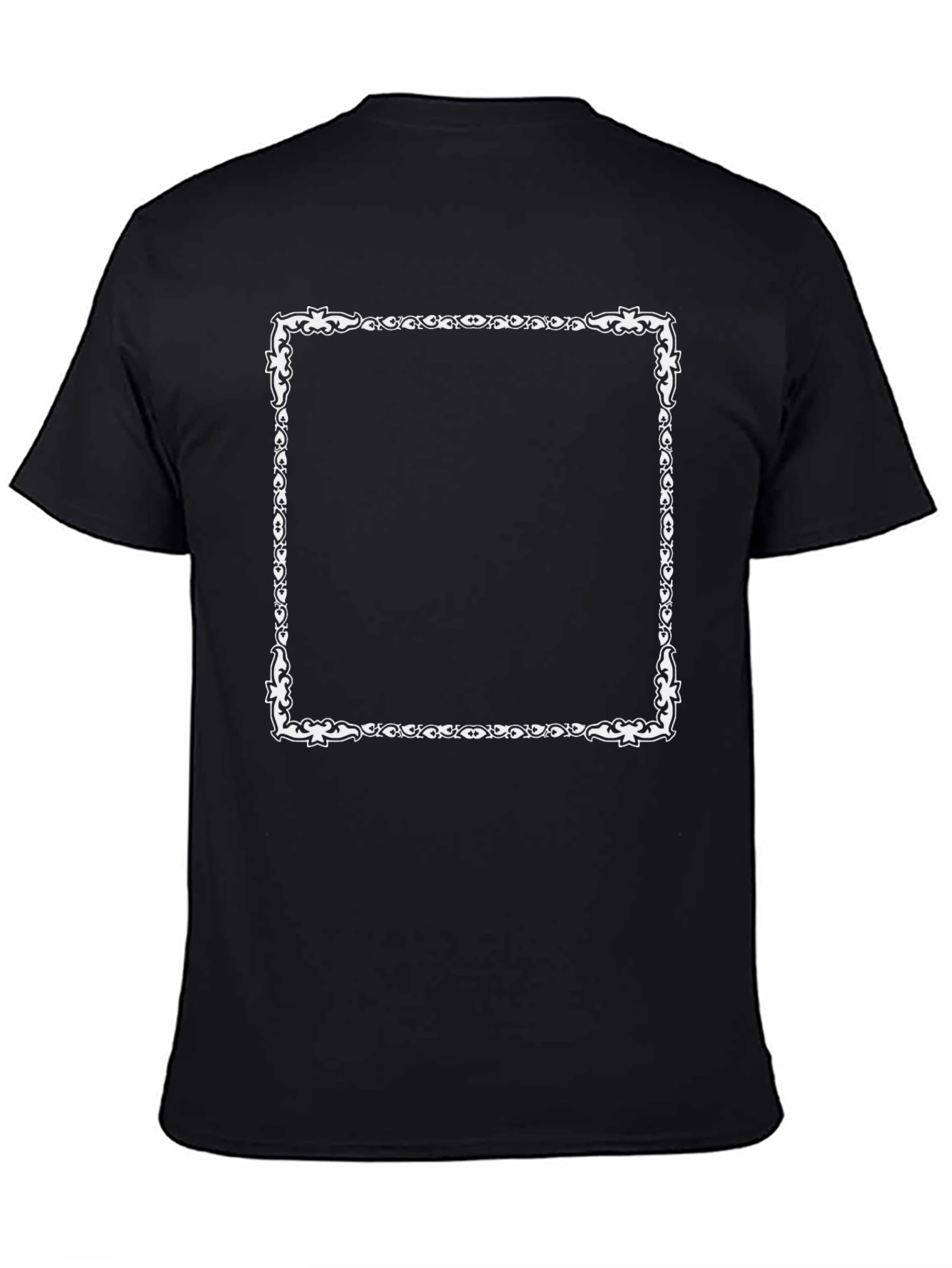 Black T-Shirt with Ornamental Square