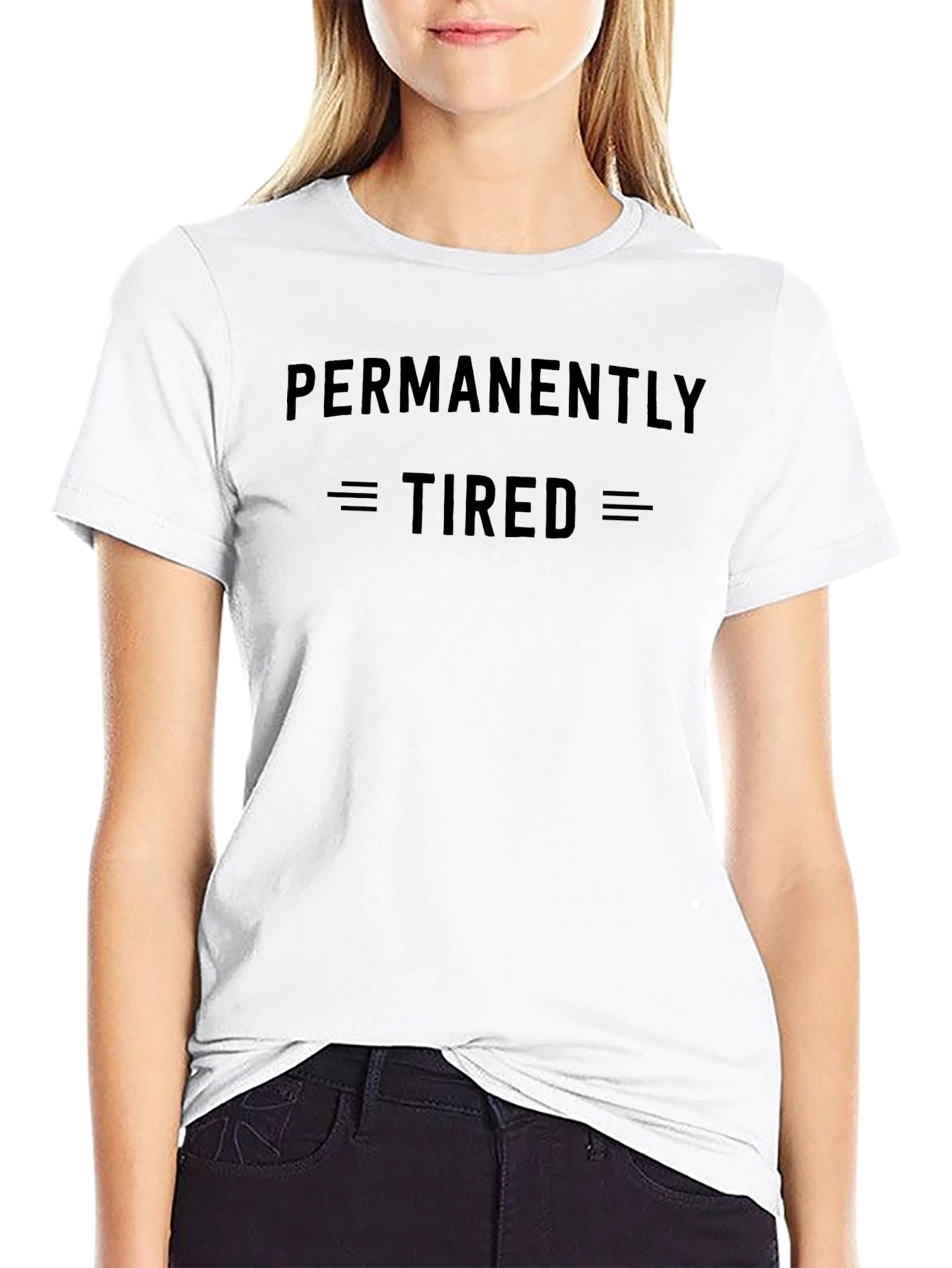 Permanently Tired Black Graphic T-Shirt