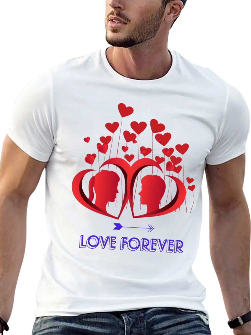 Love Forever Graphic T-Shirt - Romantic Design