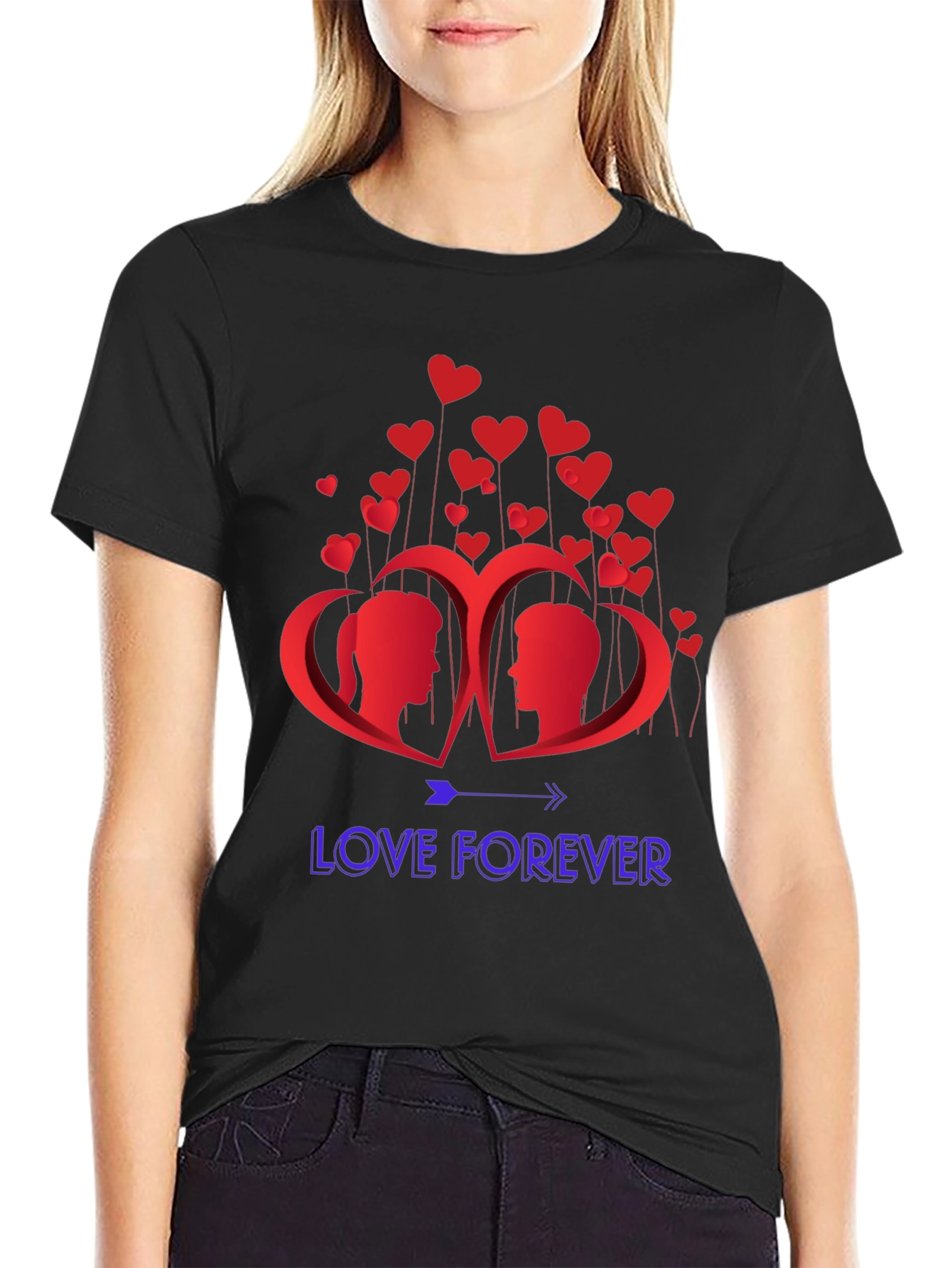 Love Forever Graphic T-Shirt - Romantic Design