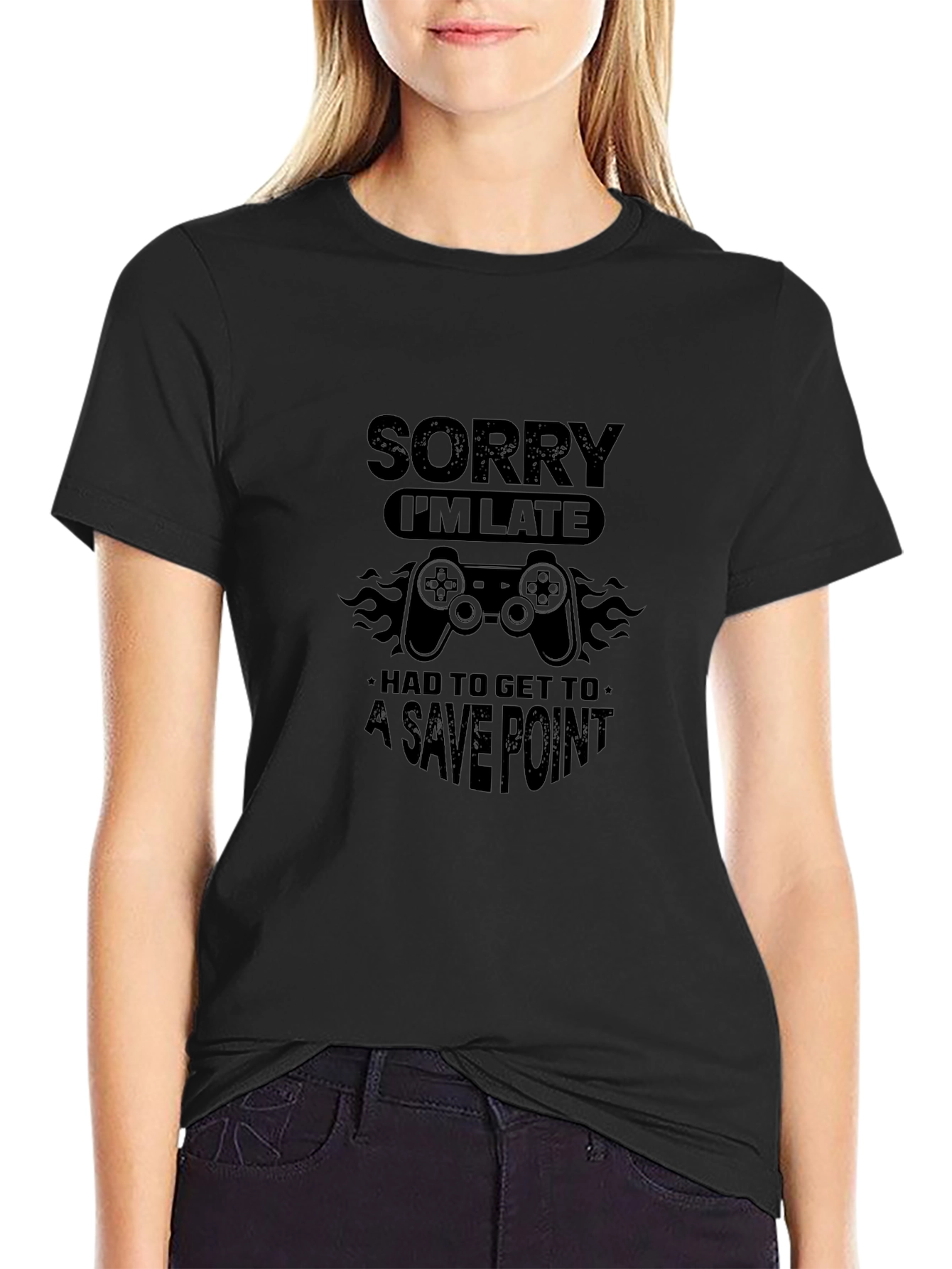 Gamer Excuse T-Shirt - Sorry Im Late Save Point