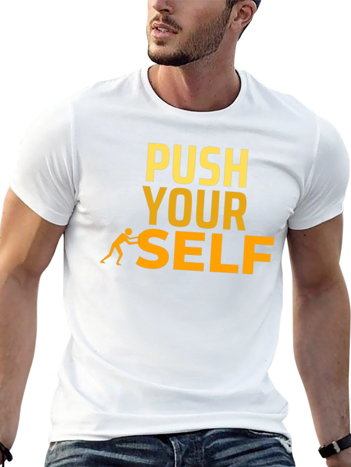 Motivational Push Yourself Graphic T-Shirt