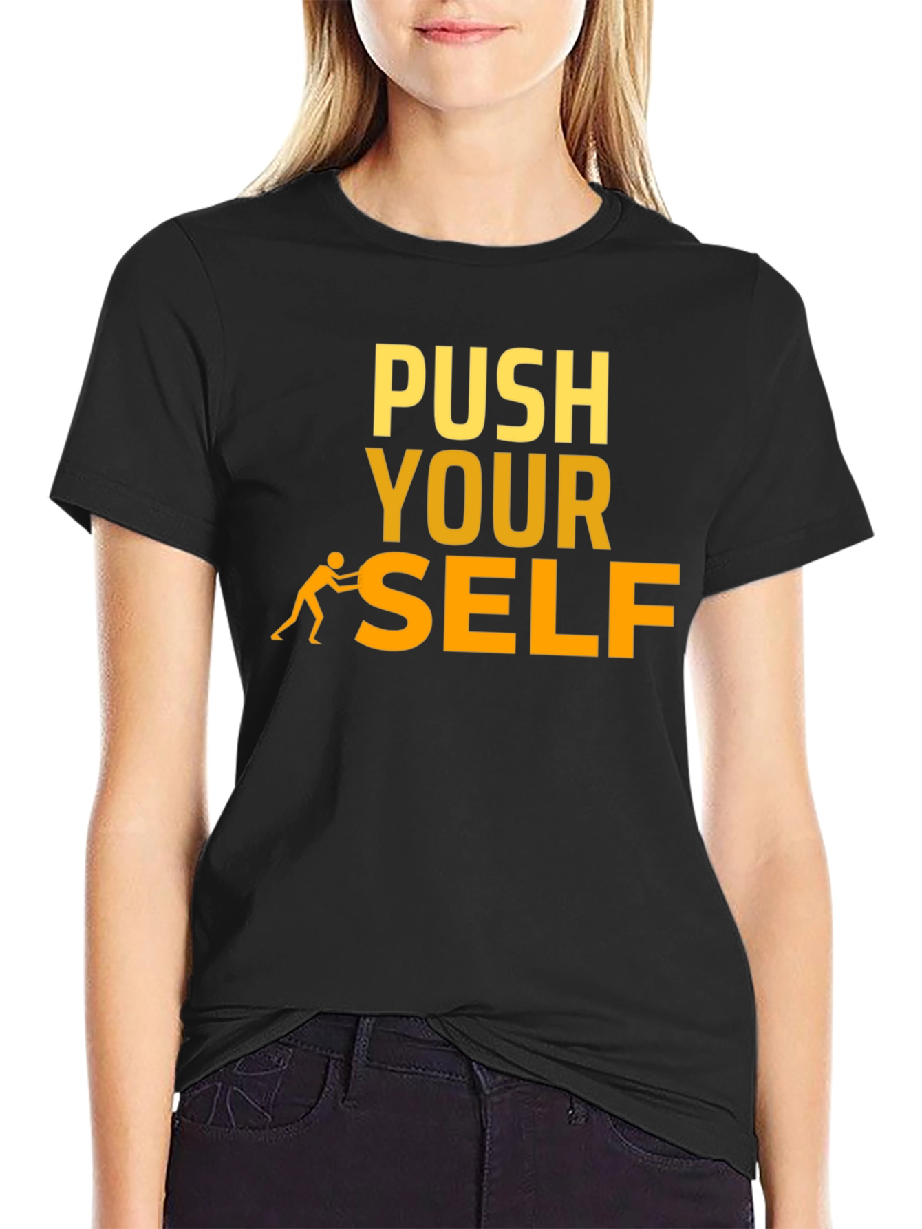 Motivational Push Yourself Graphic T-Shirt