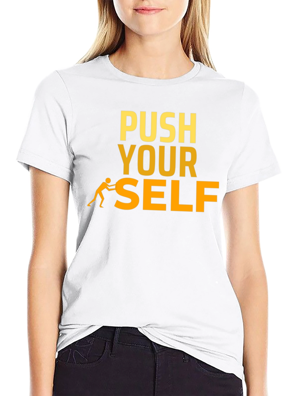 Motivational Push Yourself Graphic T-Shirt