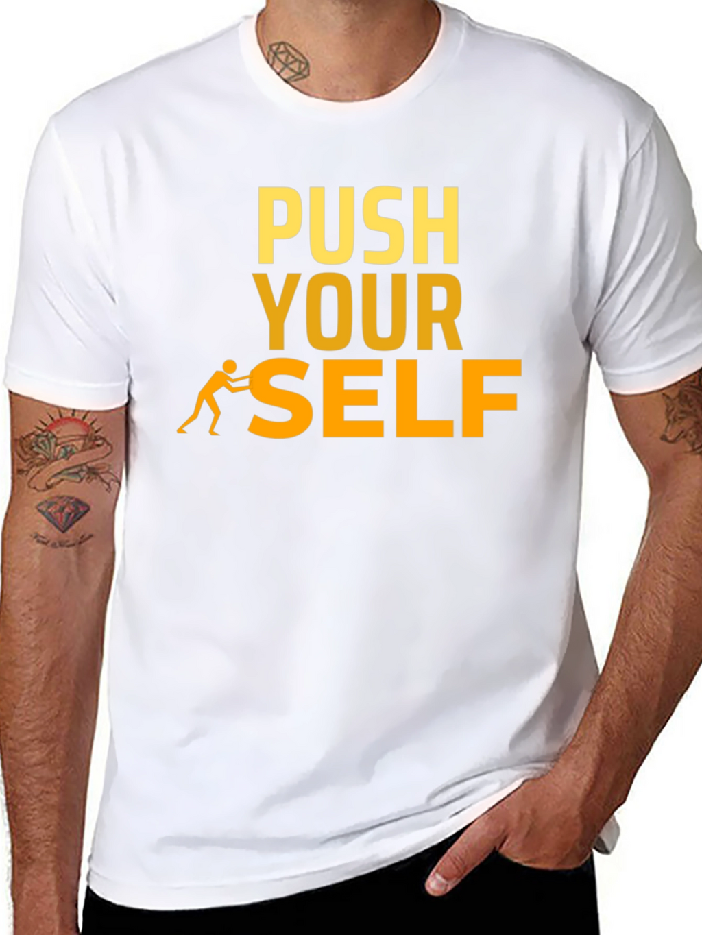 Motivational Push Yourself Graphic T-Shirt