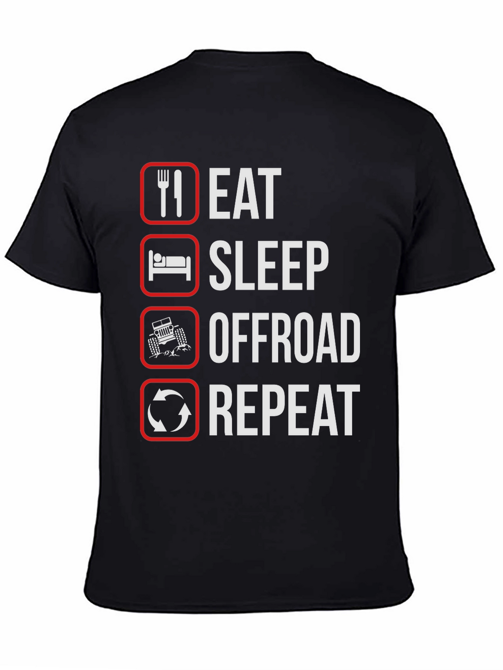 Eat Sleep Offroad Repeat Black Graphic T-Shirt