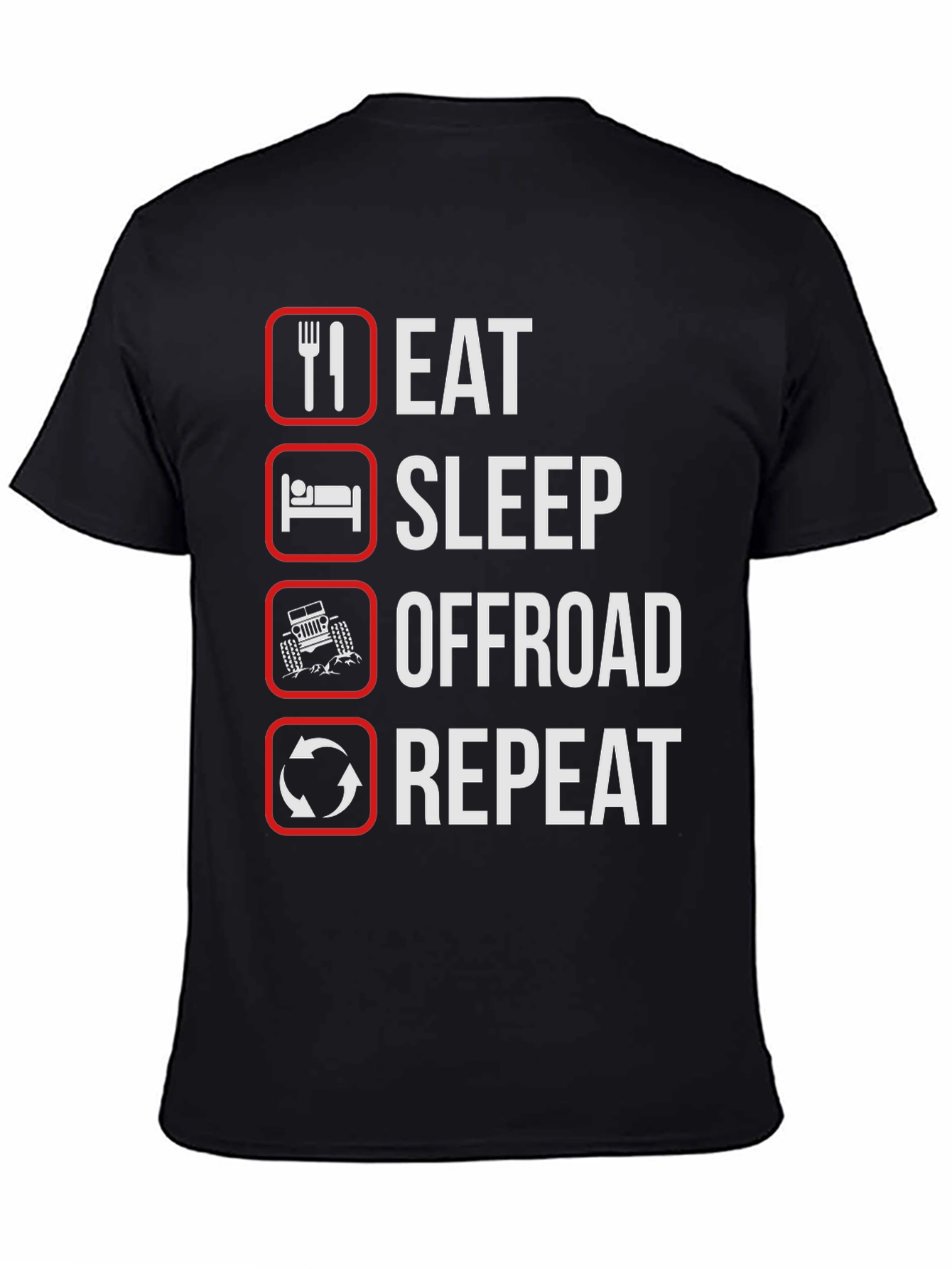 Eat Sleep Offroad Repeat Black Graphic T-Shirt