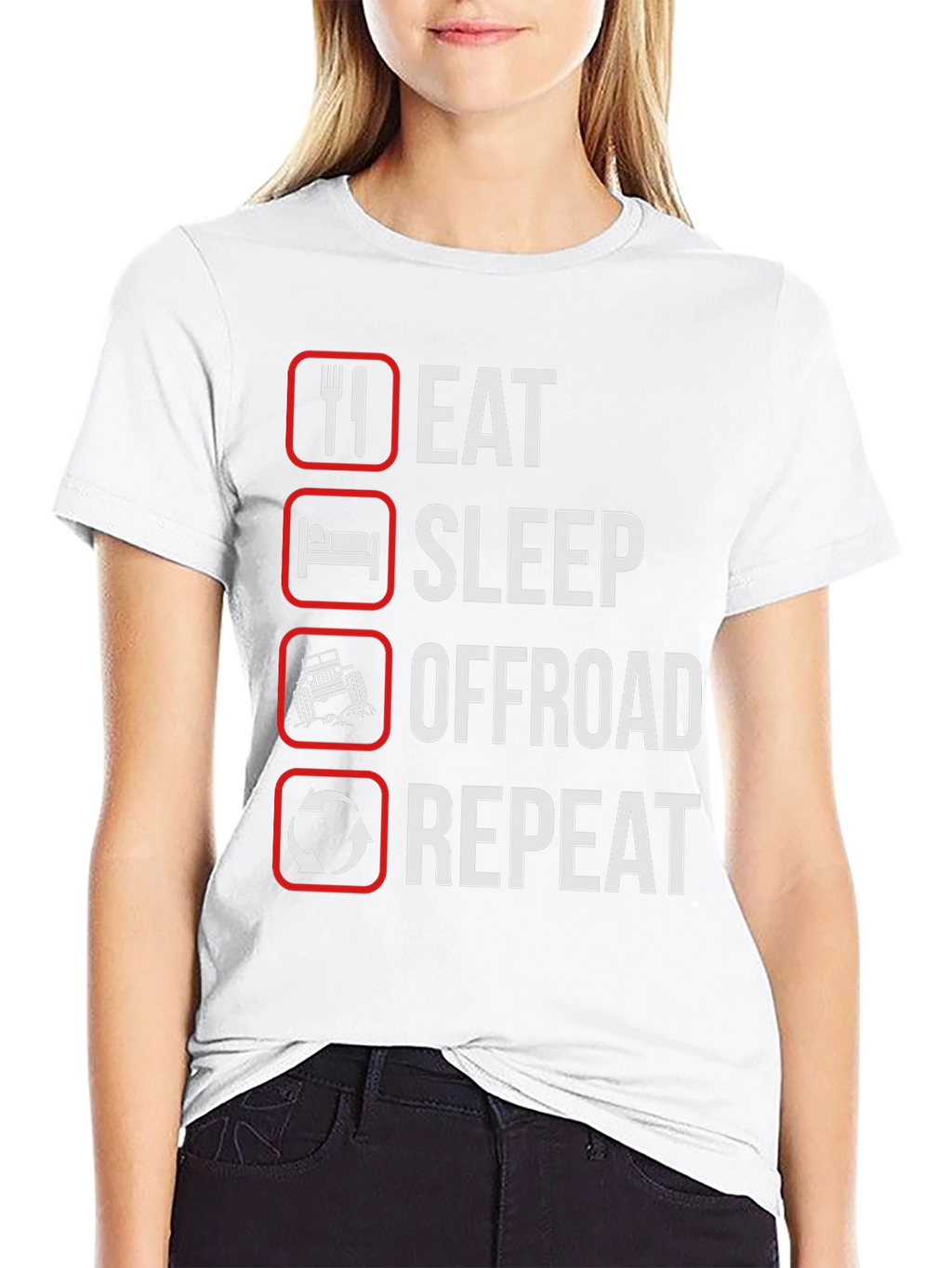 Eat Sleep Offroad Repeat Black Graphic T-Shirt