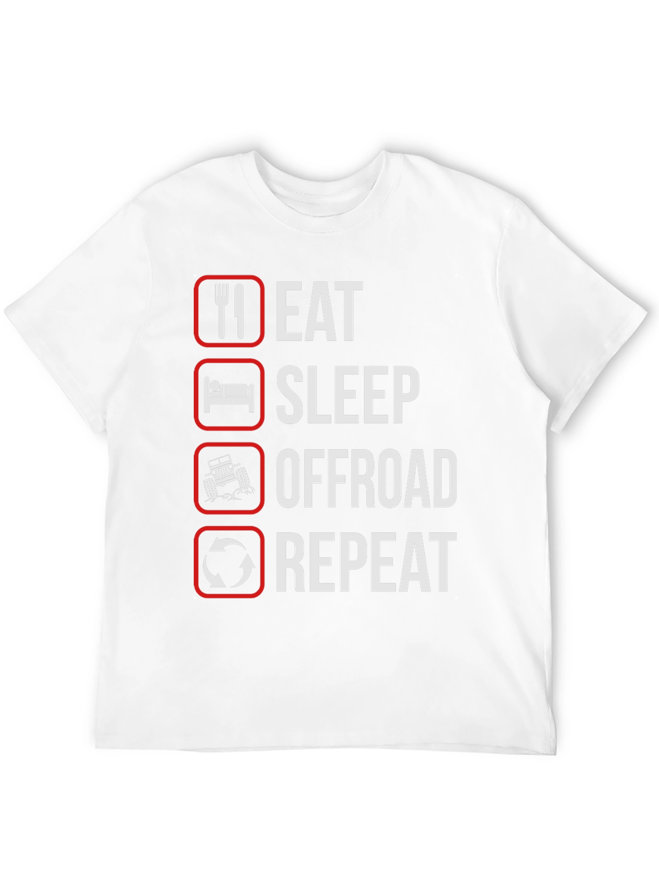Eat Sleep Offroad Repeat Black Graphic T-Shirt