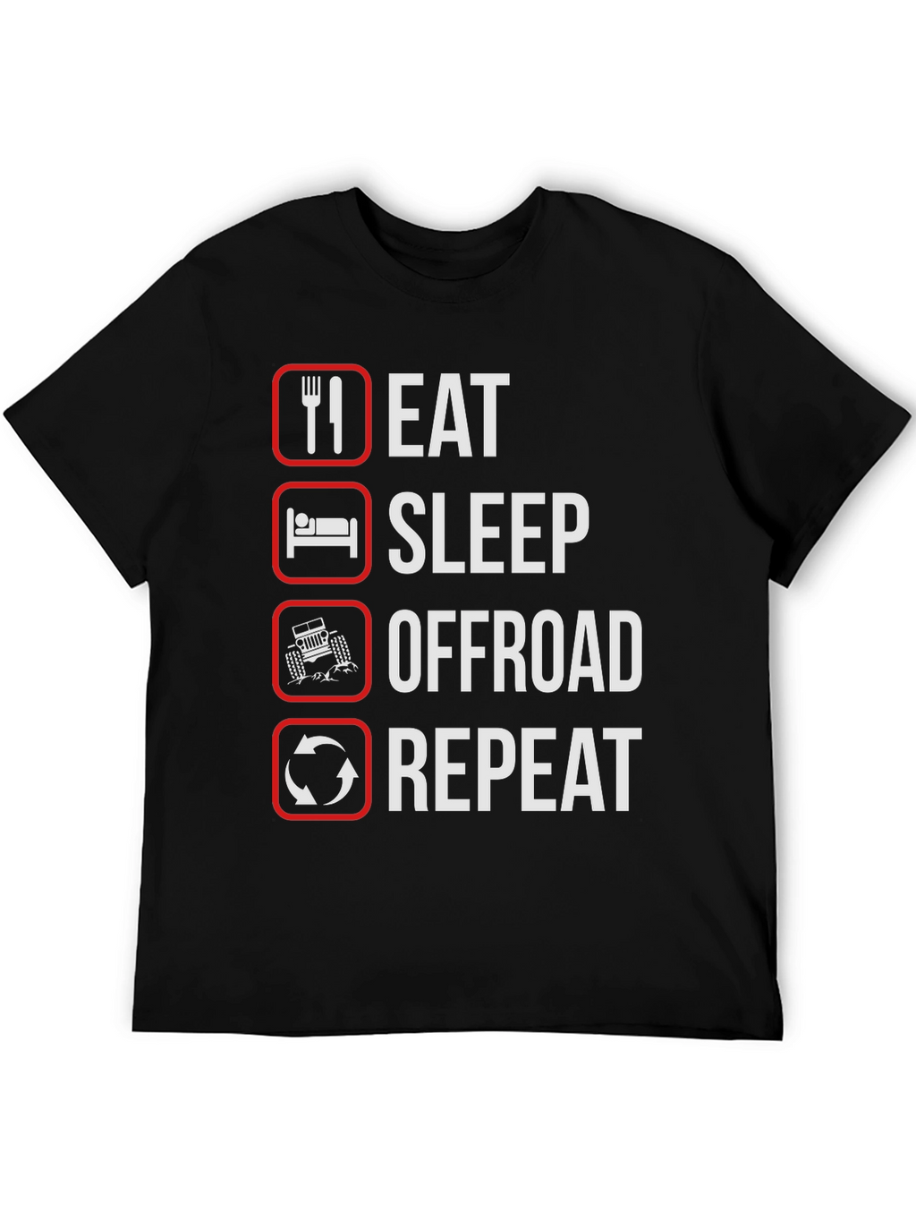 Eat Sleep Offroad Repeat Black Graphic T-Shirt