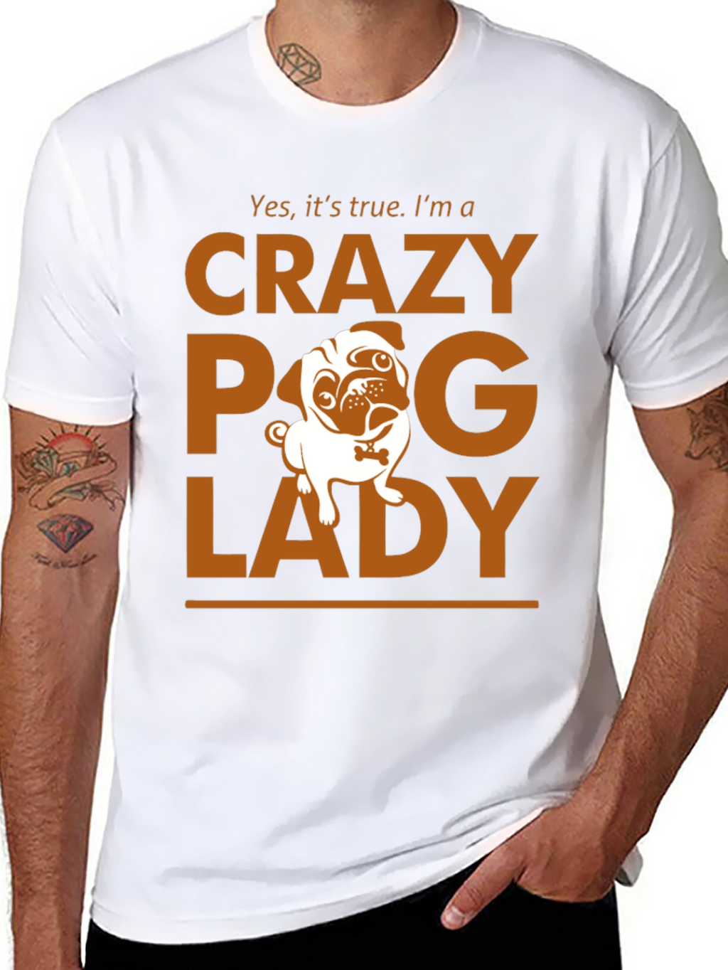 Crazy Pug Lady T-Shirt