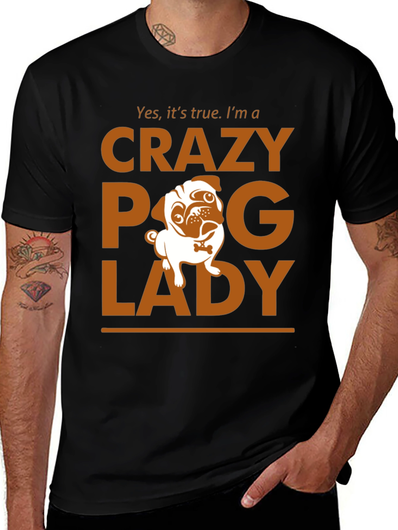 Crazy Pug Lady T-Shirt