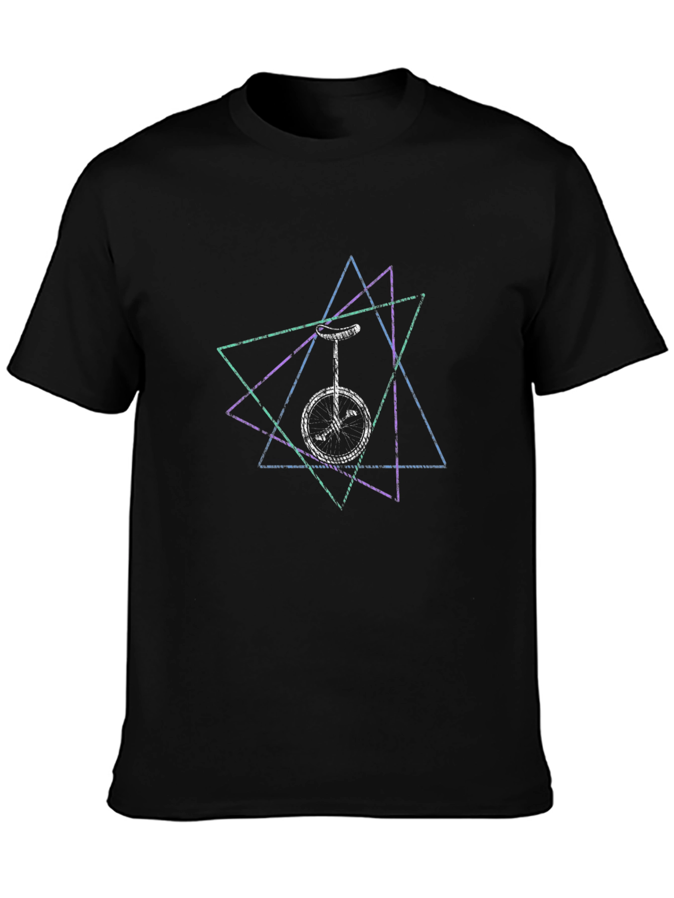 Unicycle Geometric Design T-Shirt