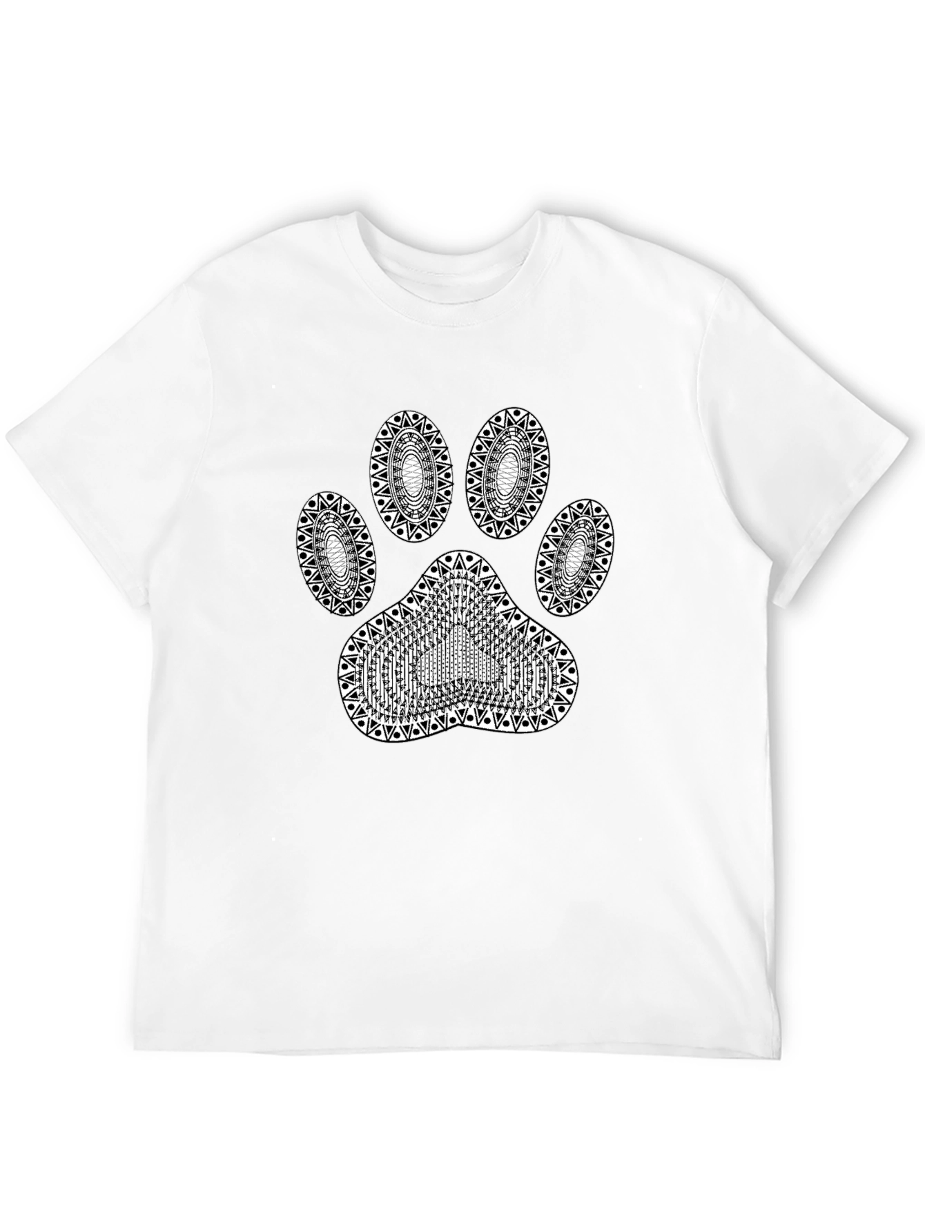 Paw Print Graphic T-Shirt - Stylish Black Tee