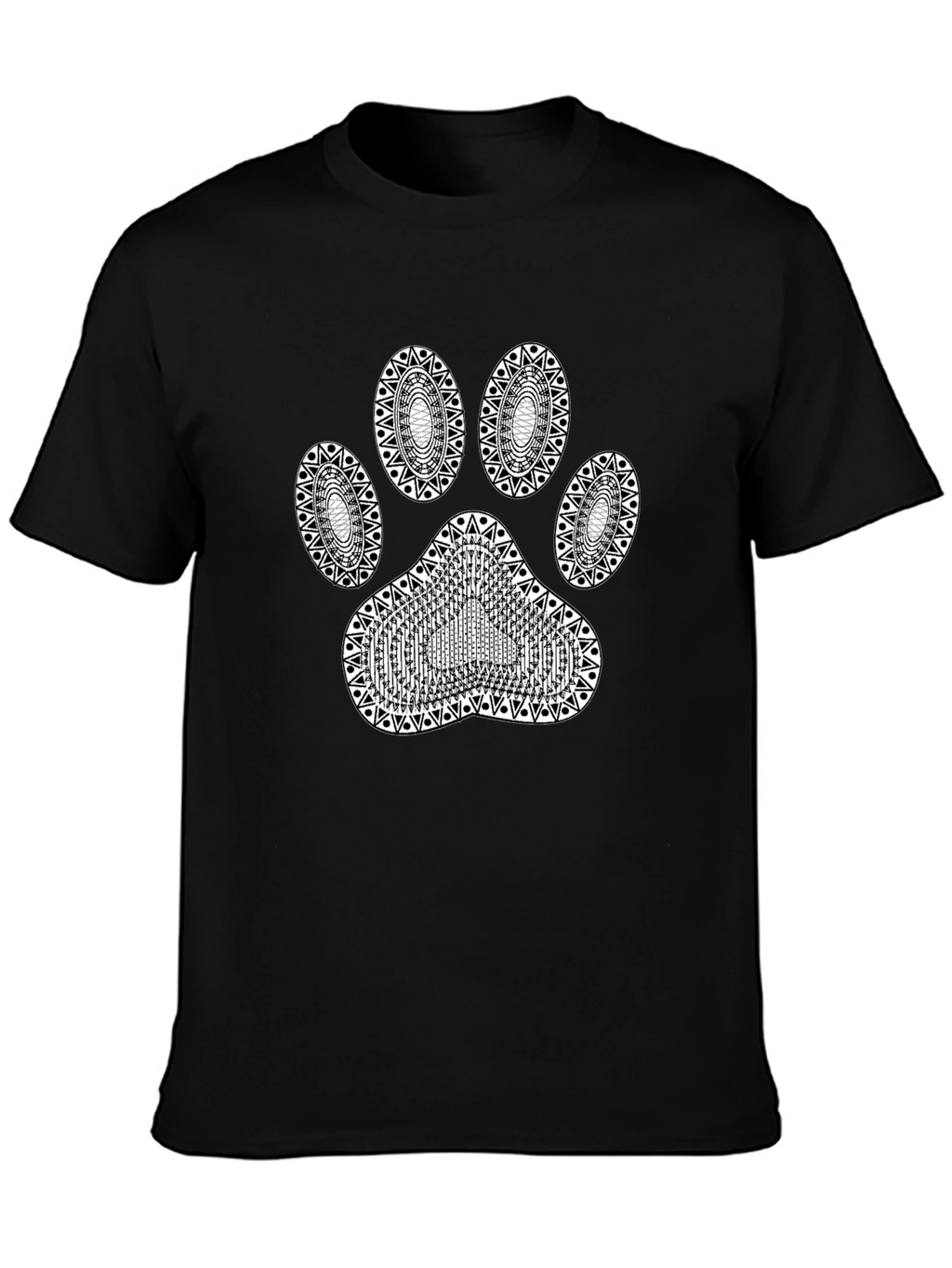 Paw Print Graphic T-Shirt - Stylish Black Tee