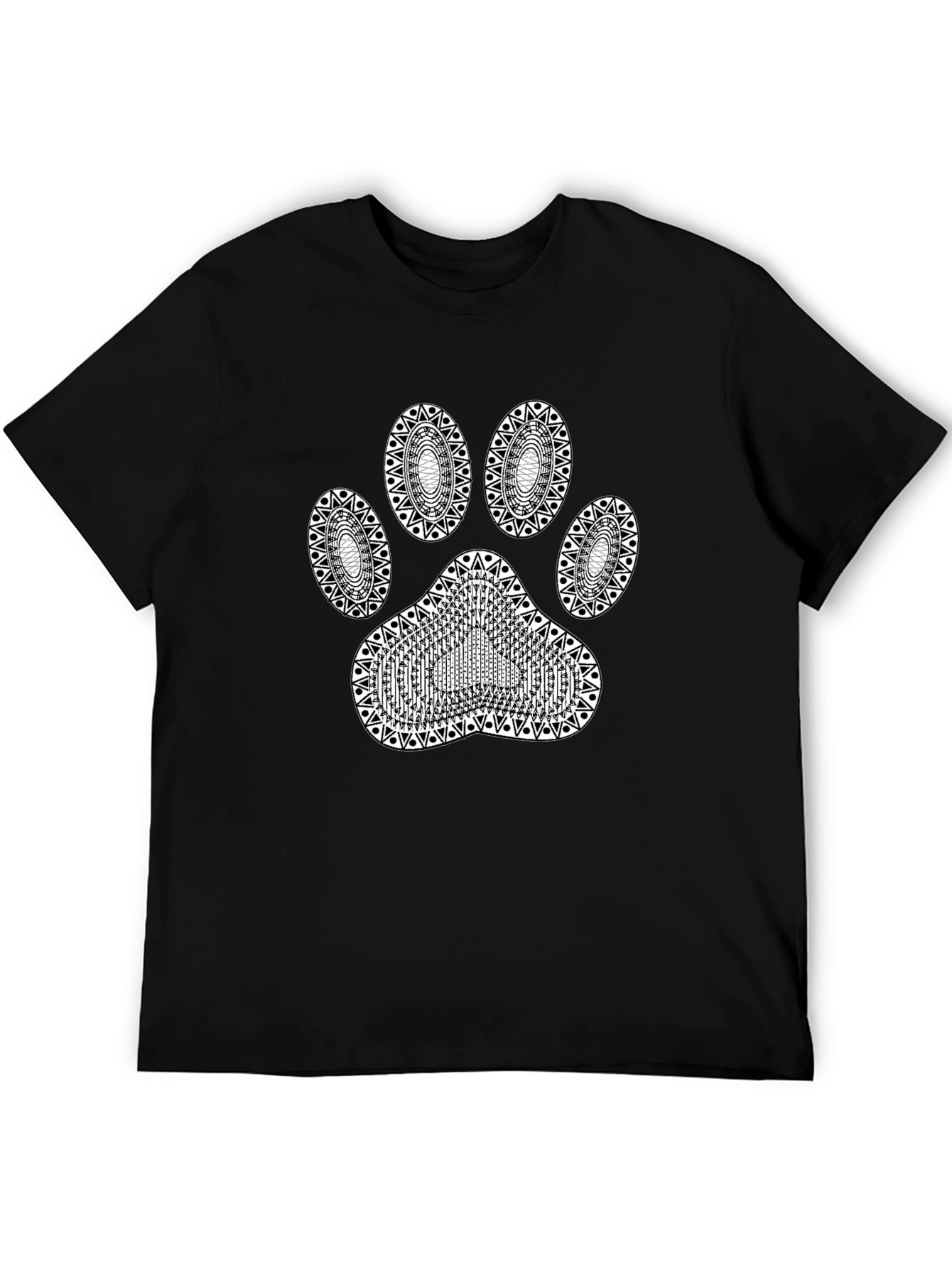 Paw Print Graphic T-Shirt - Stylish Black Tee