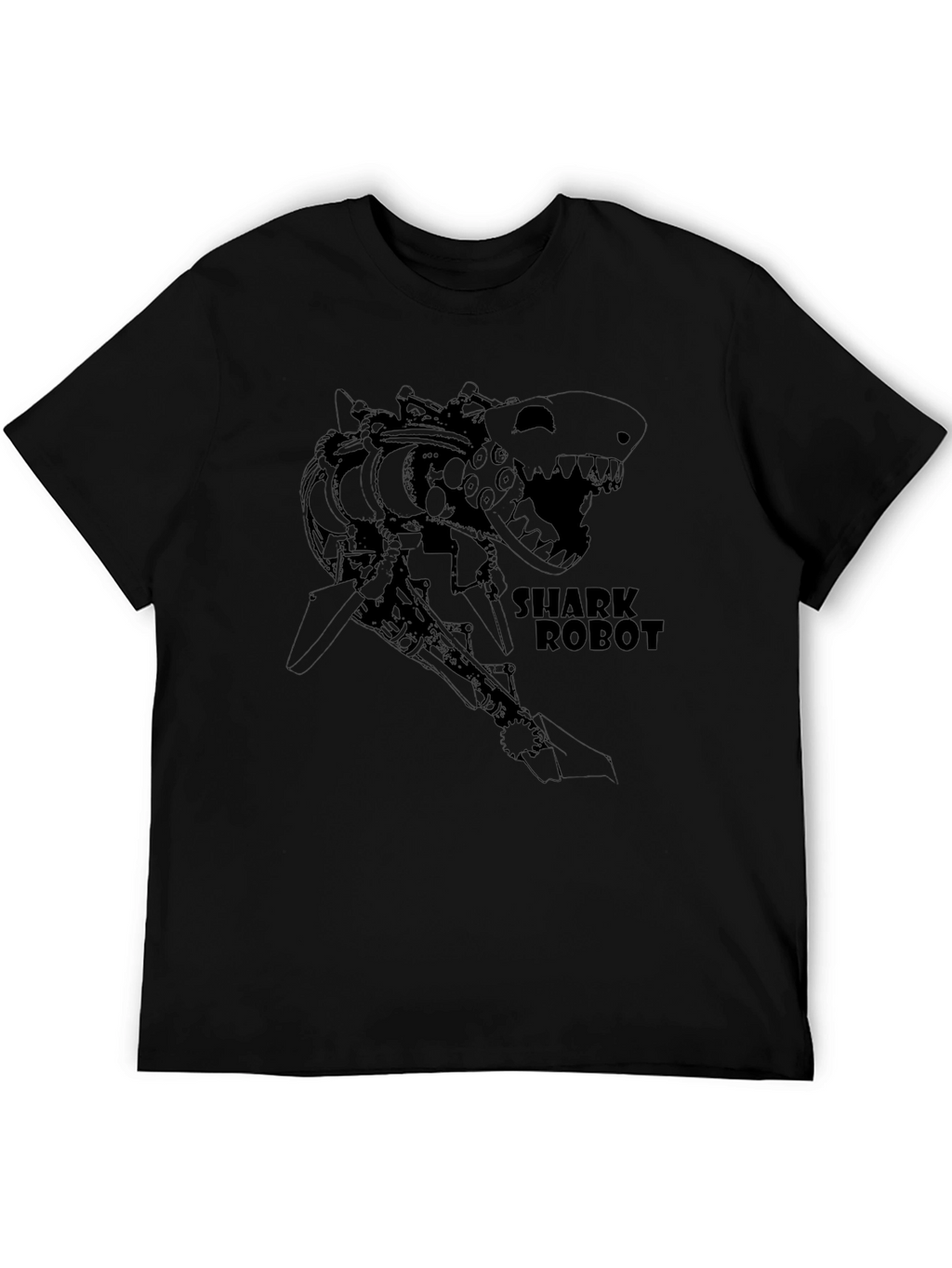 Shark Robot T-Shirt - Black Graphic Tee