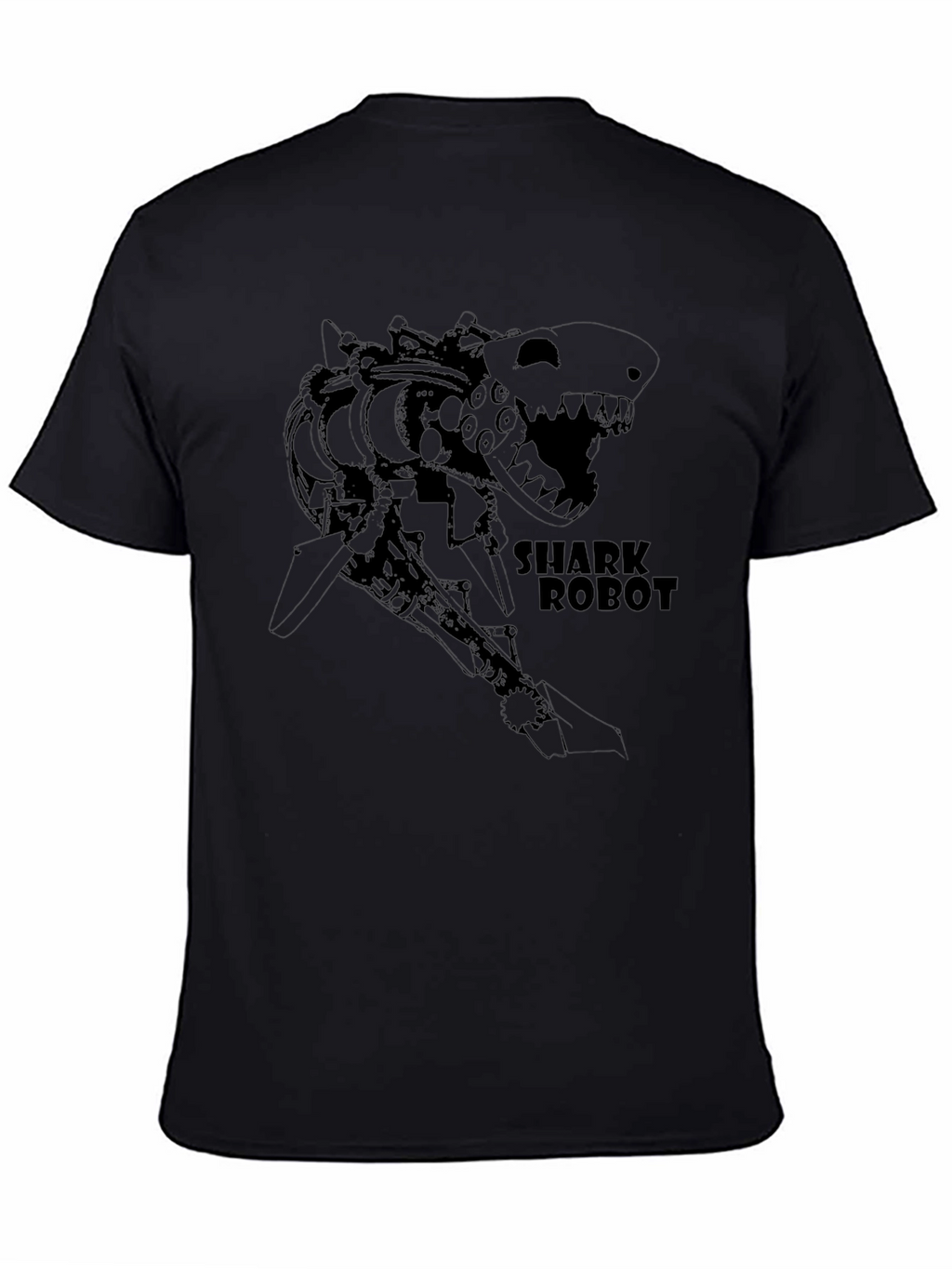 Shark Robot T-Shirt - Black Graphic Tee