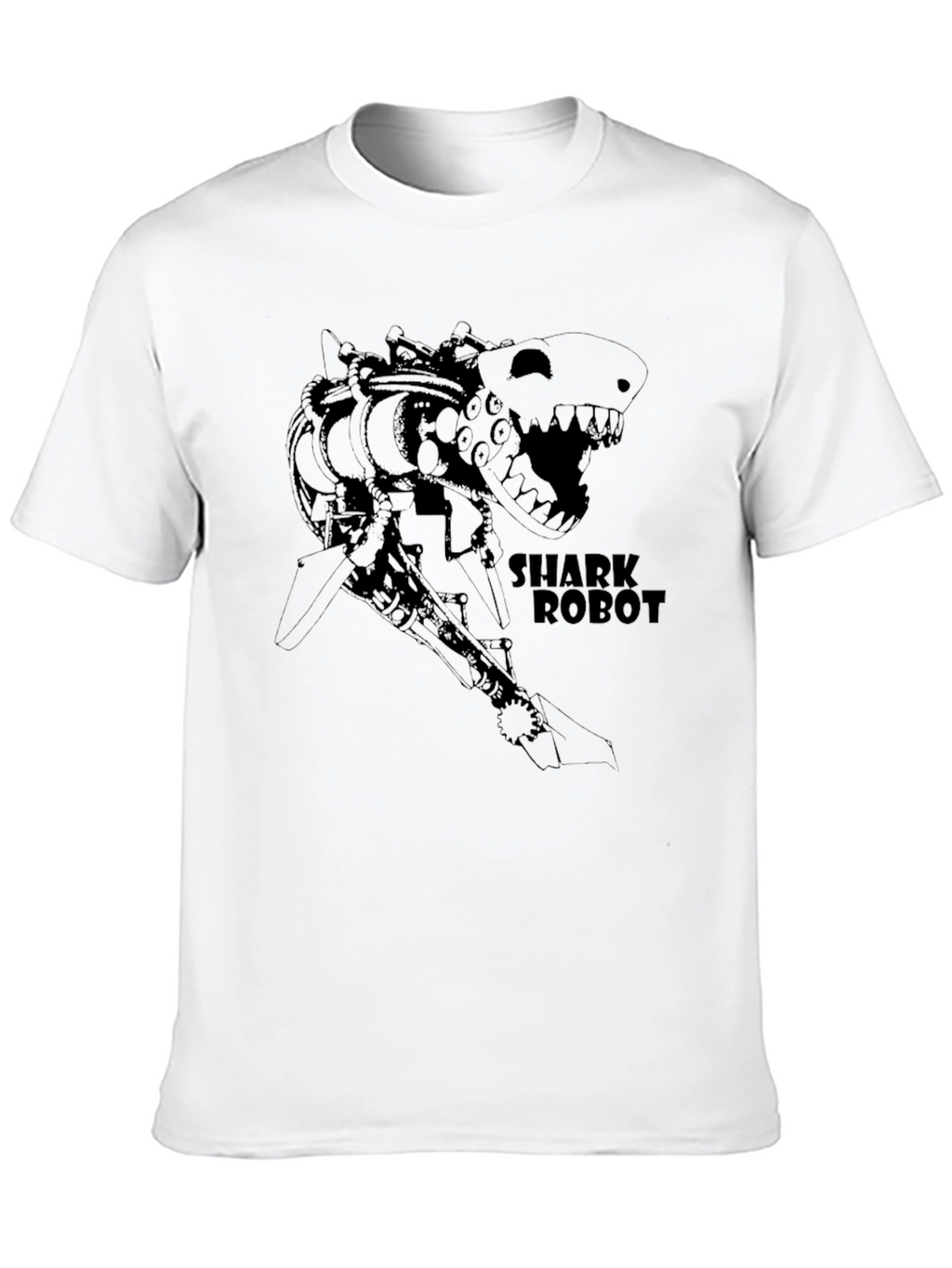 Shark Robot T-Shirt - Black Graphic Tee