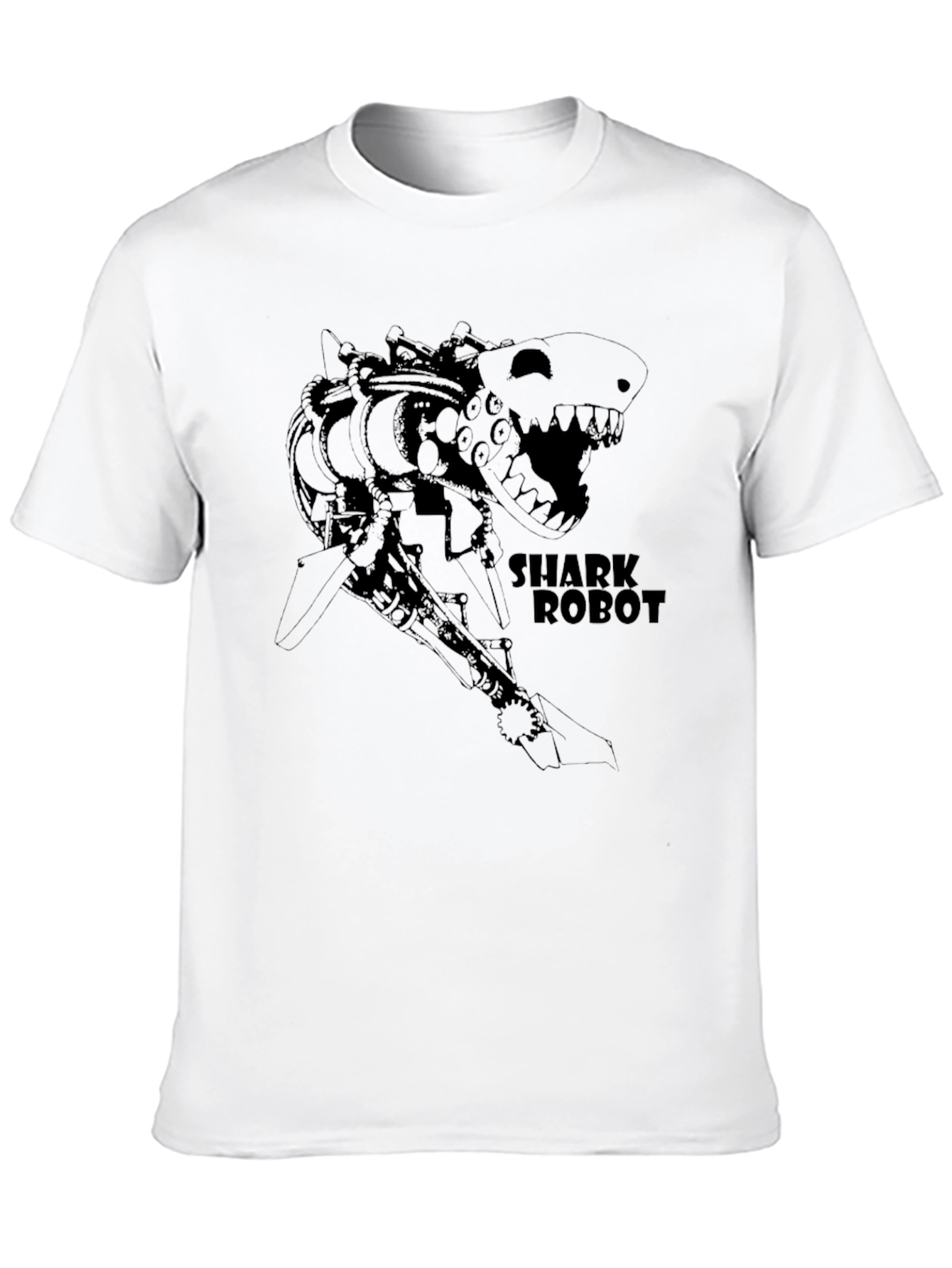Shark Robot T-Shirt - Black Graphic Tee