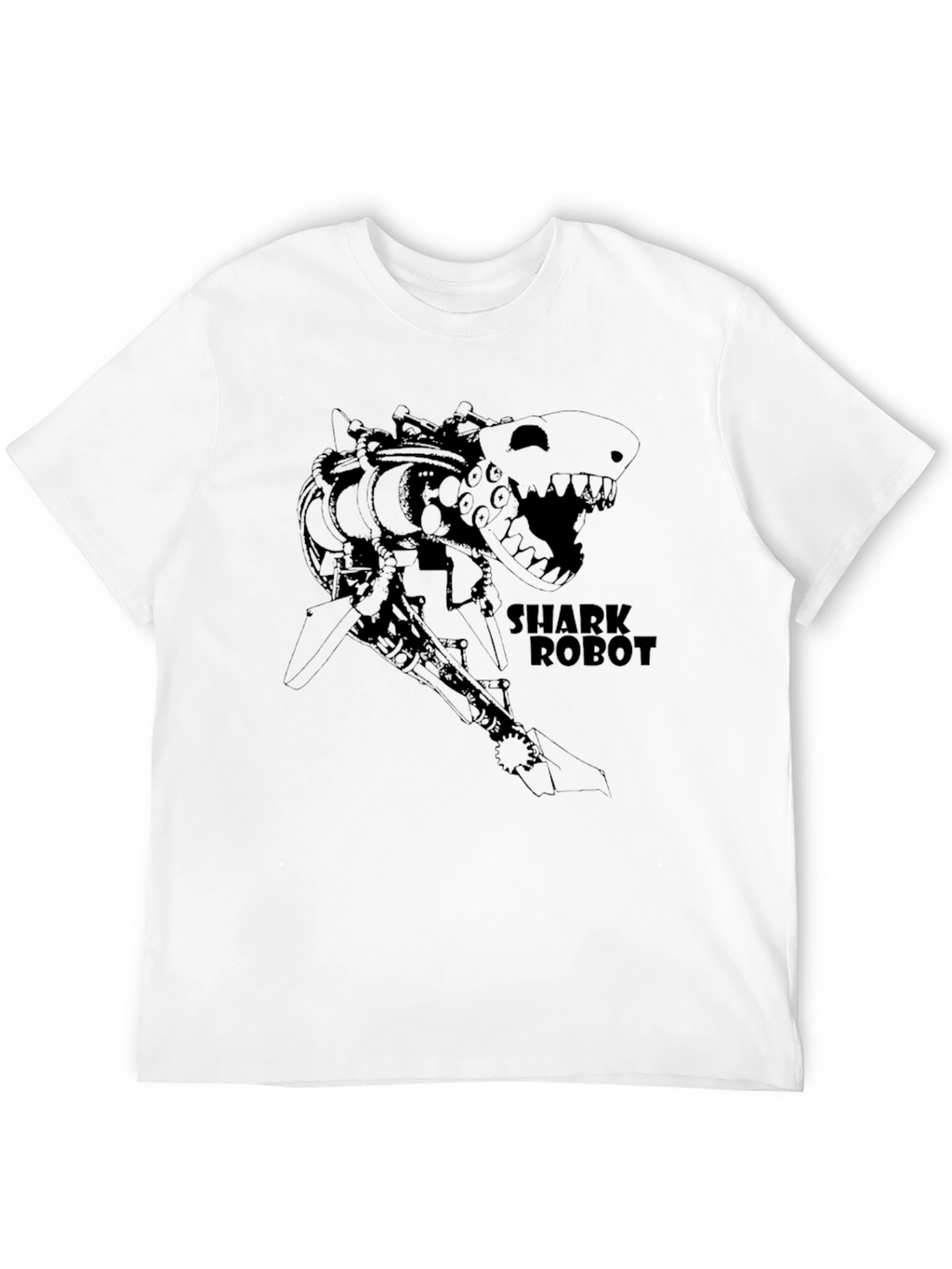 Shark Robot T-Shirt - Black Graphic Tee