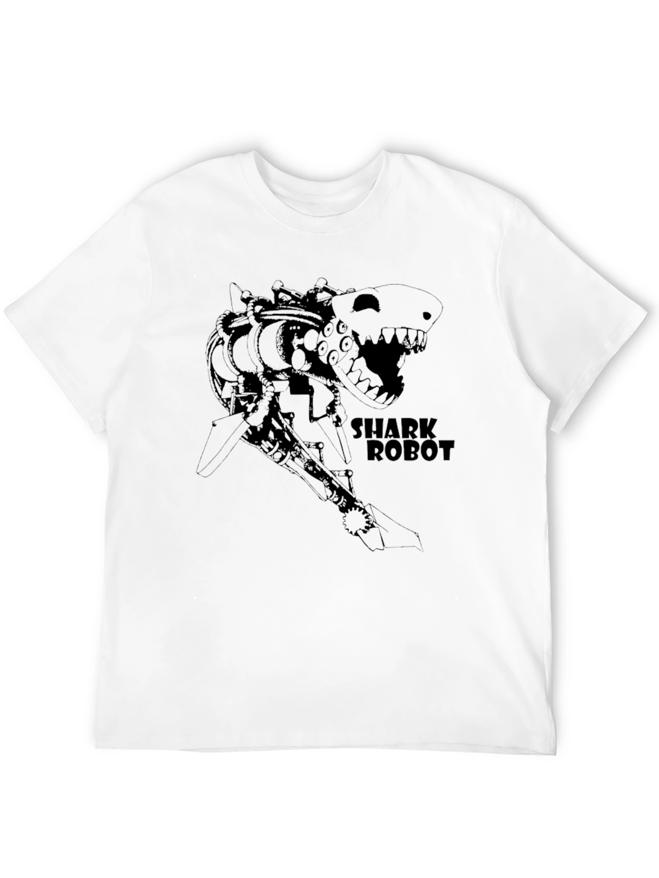 Shark Robot T-Shirt - Black Graphic Tee