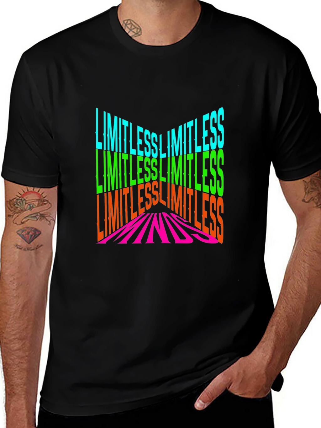 Limitless Minds Graphic Print Black T-Shirt