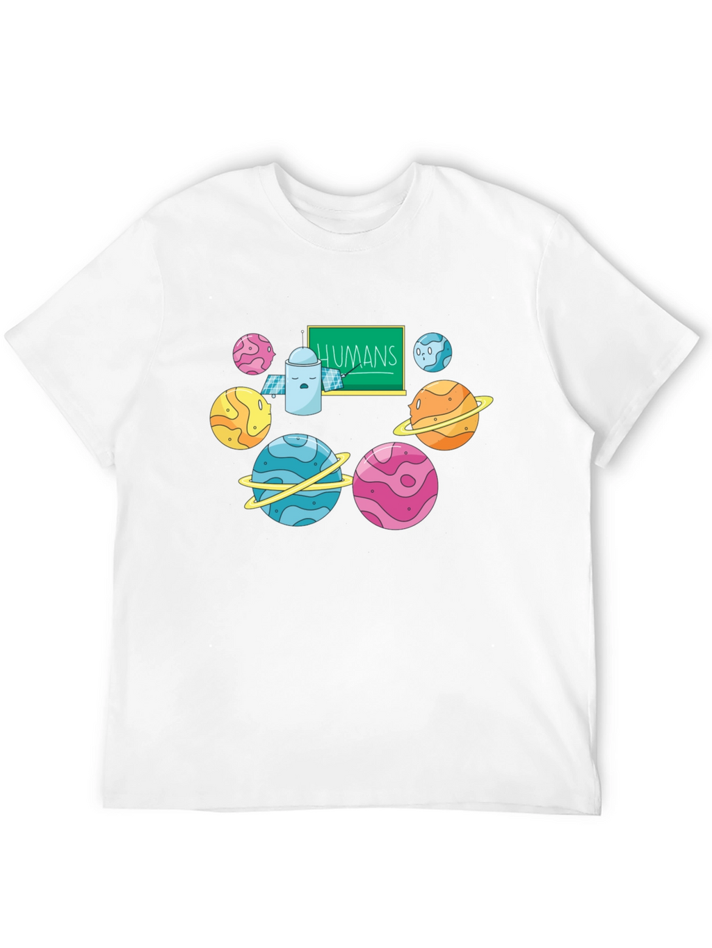 Human T-Shirt with Planets