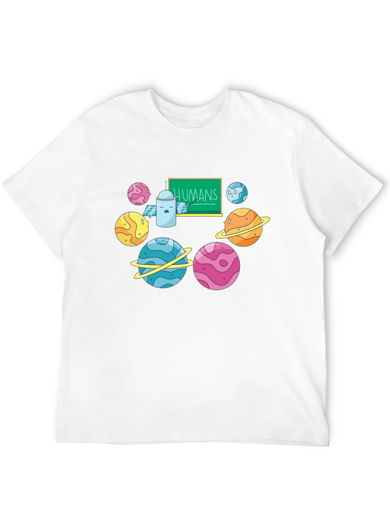Human T-Shirt with Planets