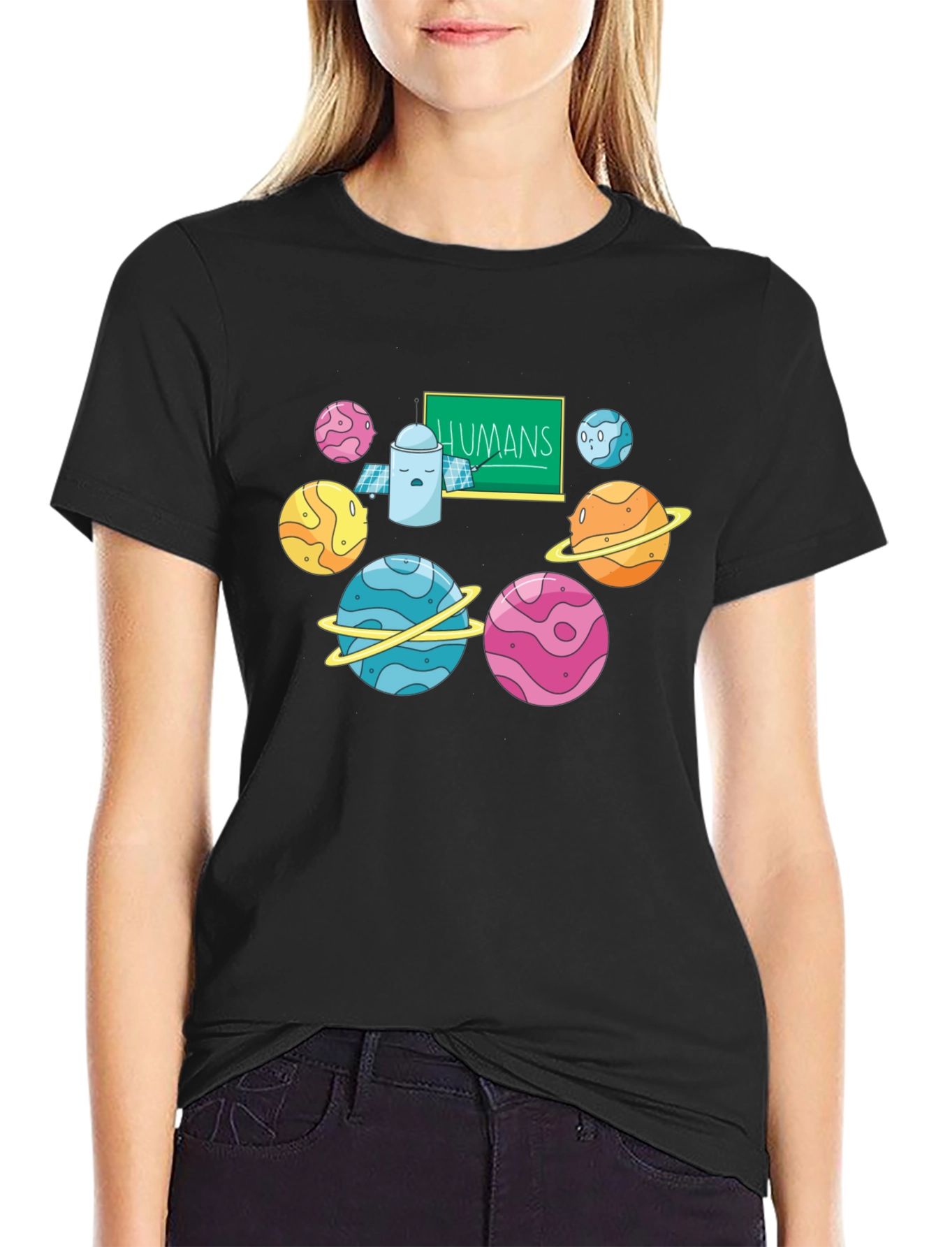 Human T-Shirt with Planets