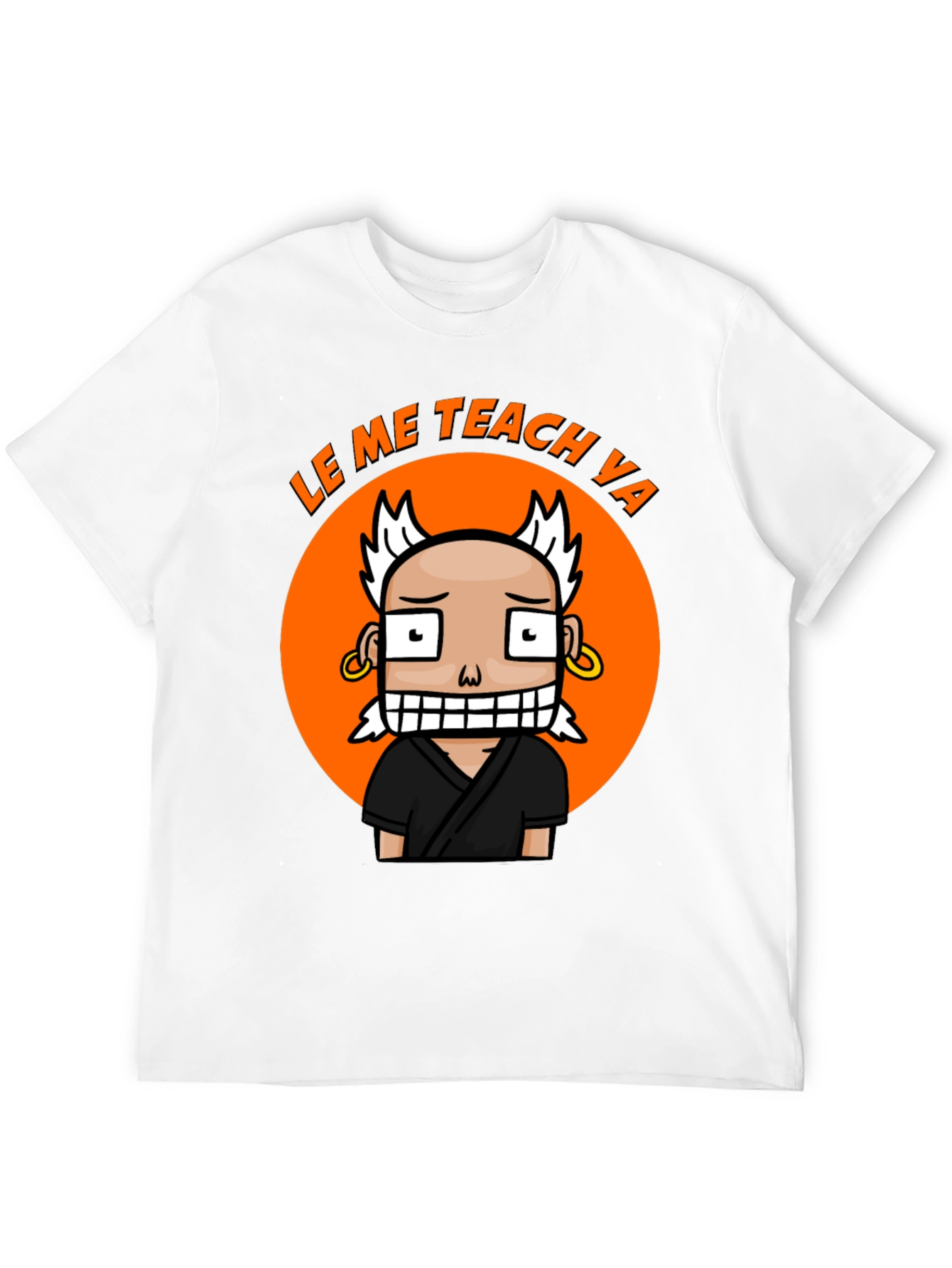Funny Cartoon Teach Ya Black T-Shirt