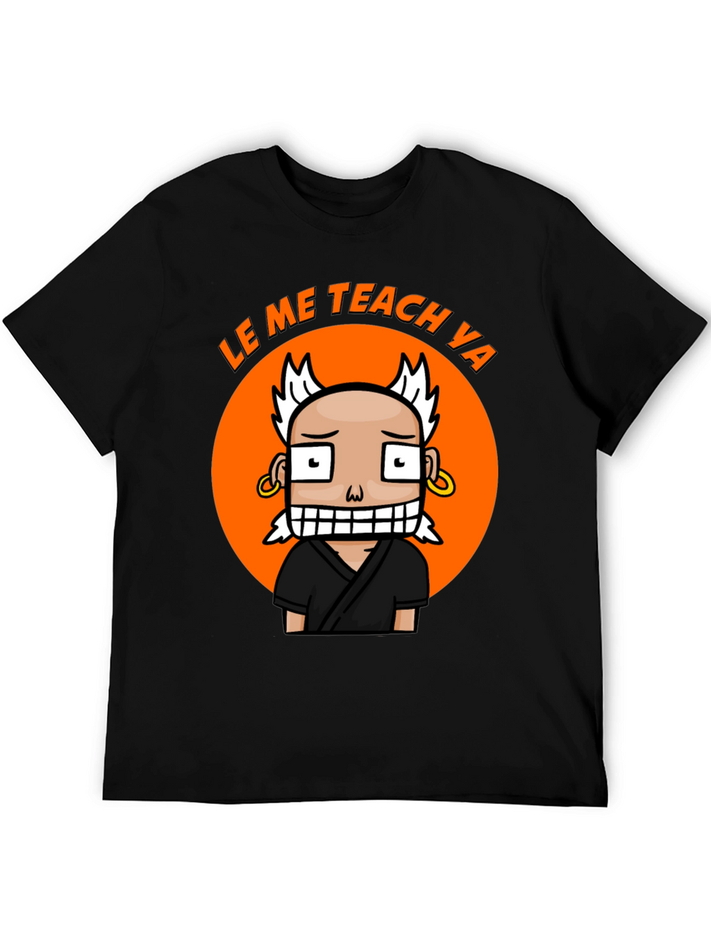 Funny Cartoon Teach Ya Black T-Shirt