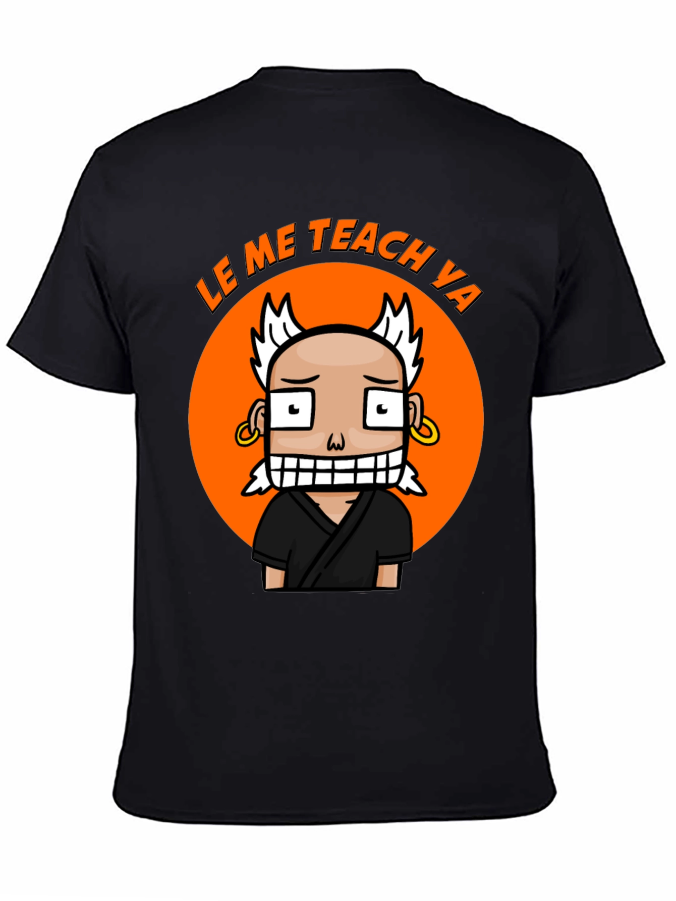 Funny Cartoon Teach Ya Black T-Shirt