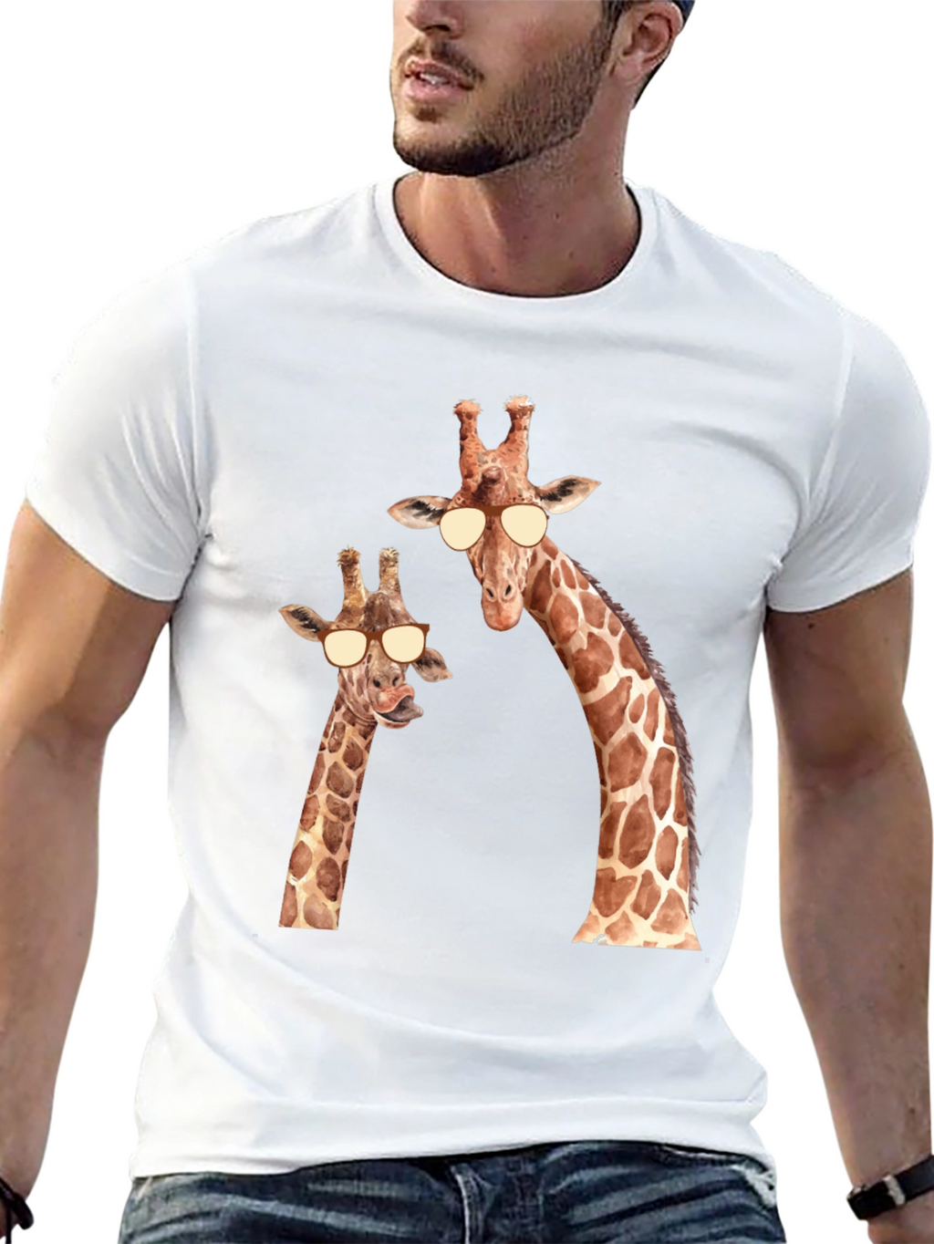 Giraffe Sunglasses T-Shirt - Funny Animal Tee