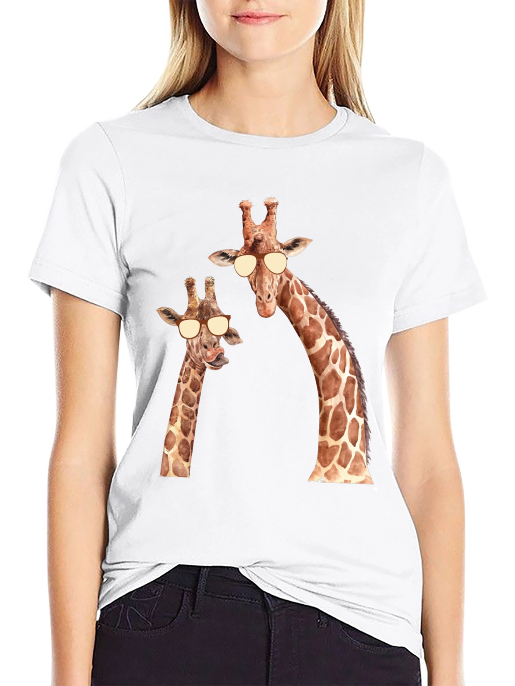 Giraffe Sunglasses T-Shirt - Funny Animal Tee