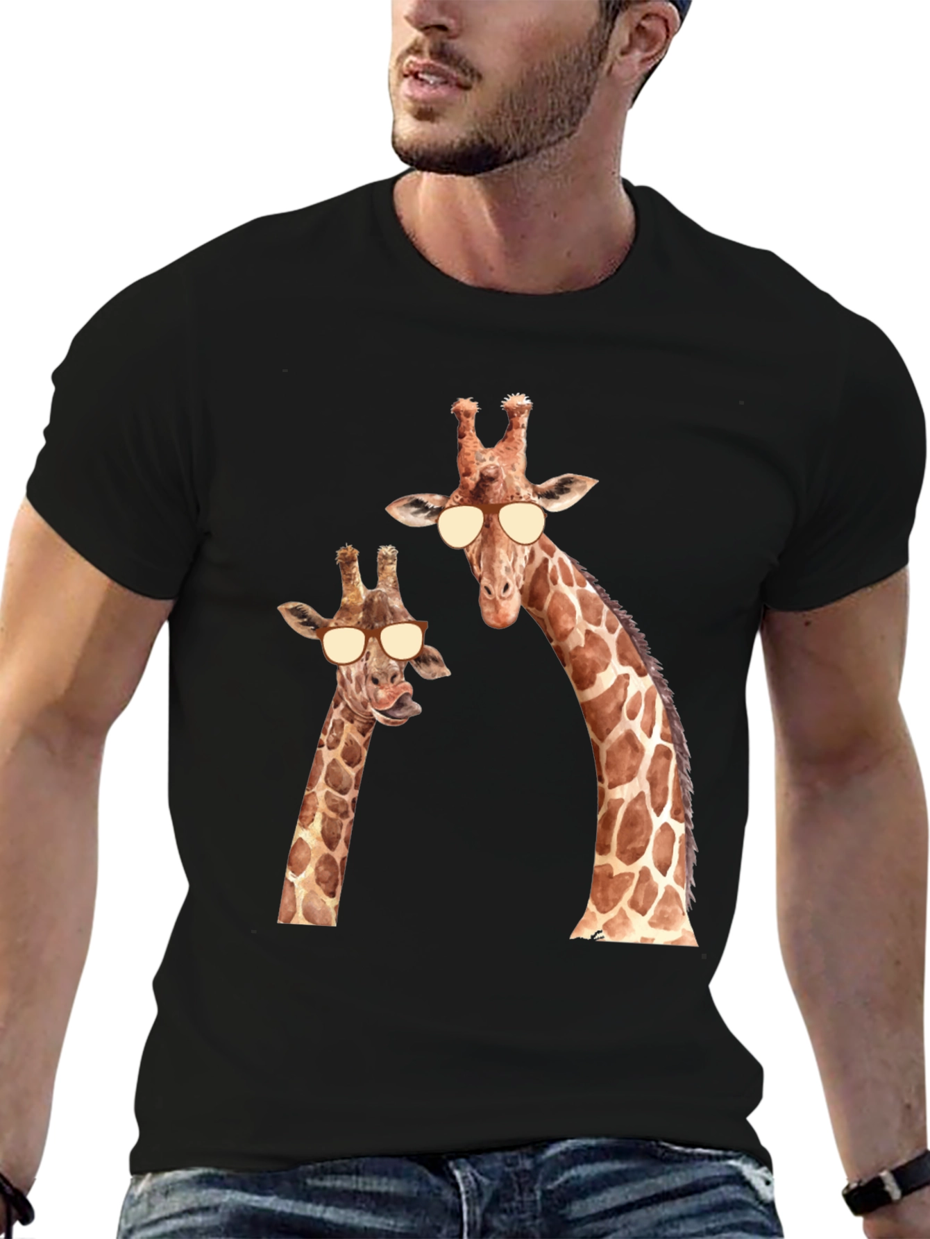 Giraffe Sunglasses T-Shirt - Funny Animal Tee