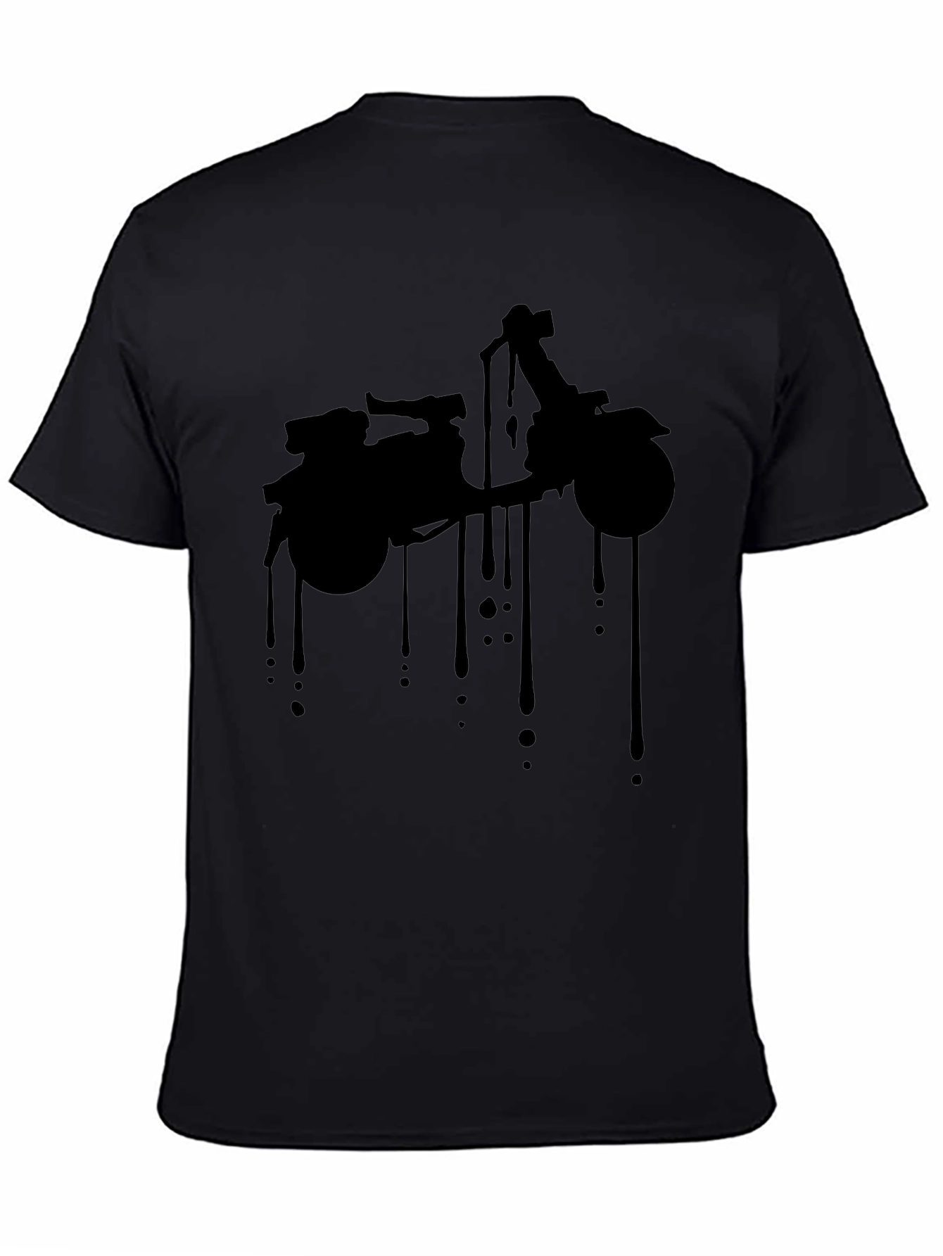 Cool Motorcycle Dripping Black T-Shirt