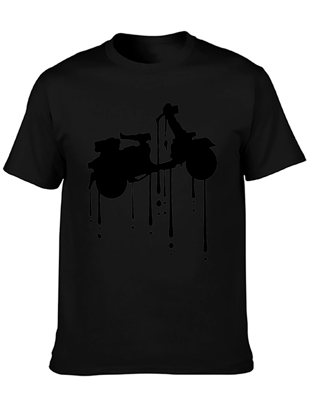Cool Motorcycle Dripping Black T-Shirt