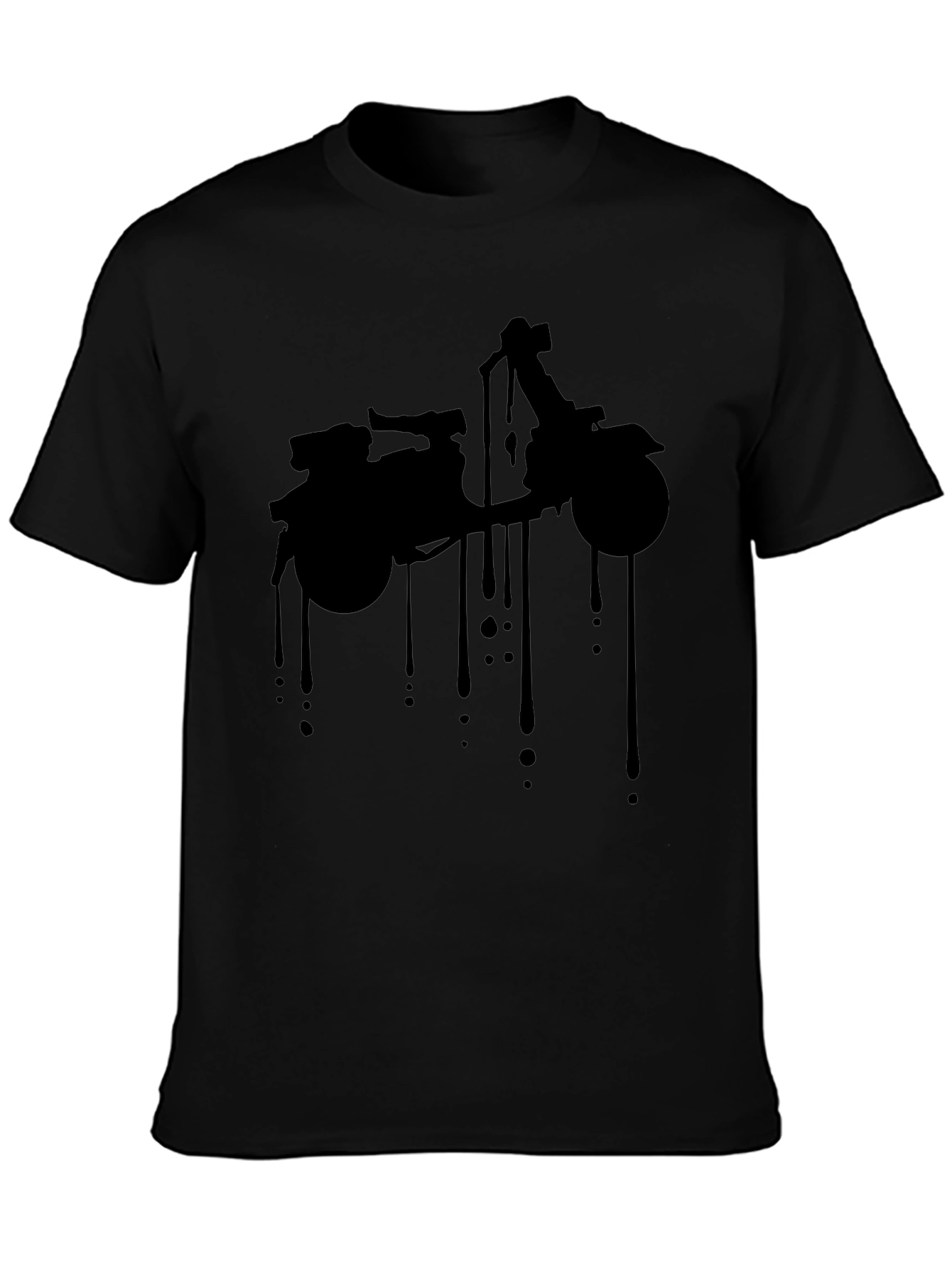 Cool Motorcycle Dripping Black T-Shirt