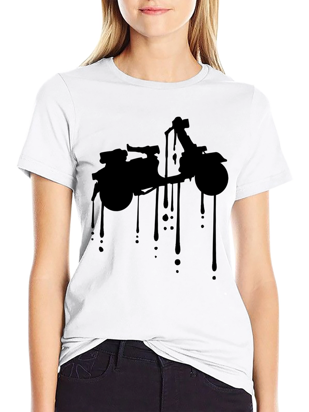 Cool Motorcycle Dripping Black T-Shirt