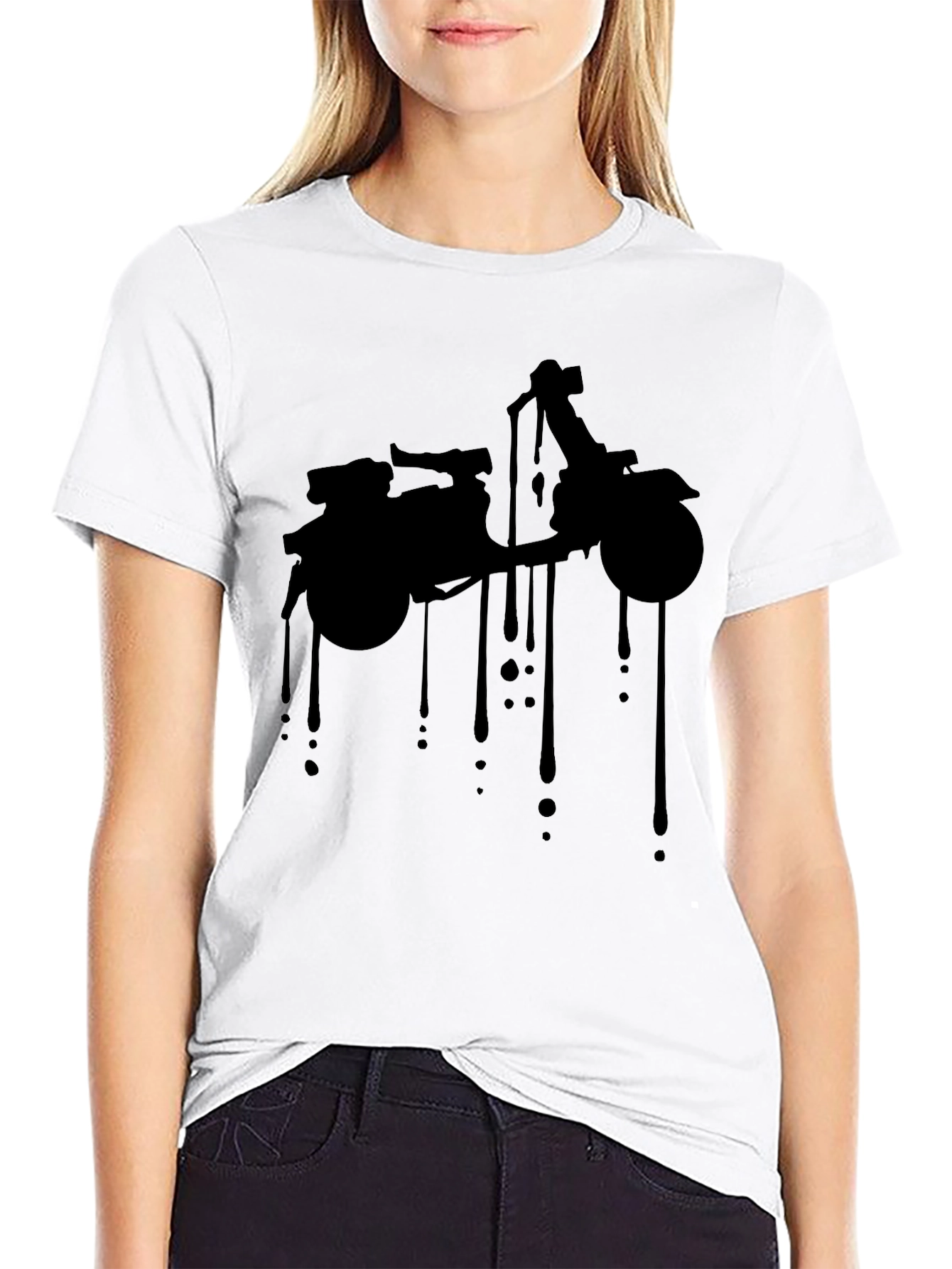 Cool Motorcycle Dripping Black T-Shirt