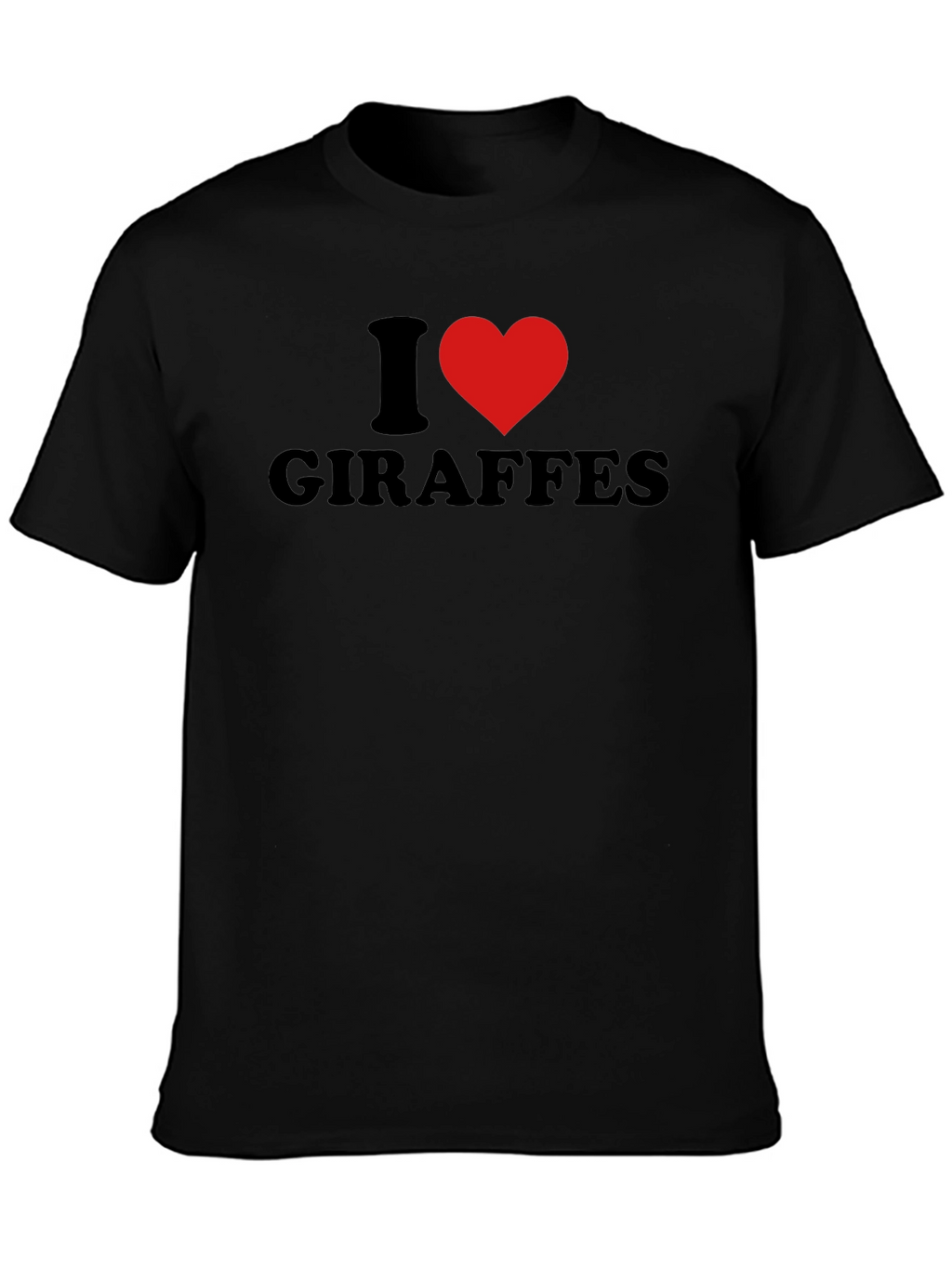 I Heart Giraffes Graphic Tee - Black