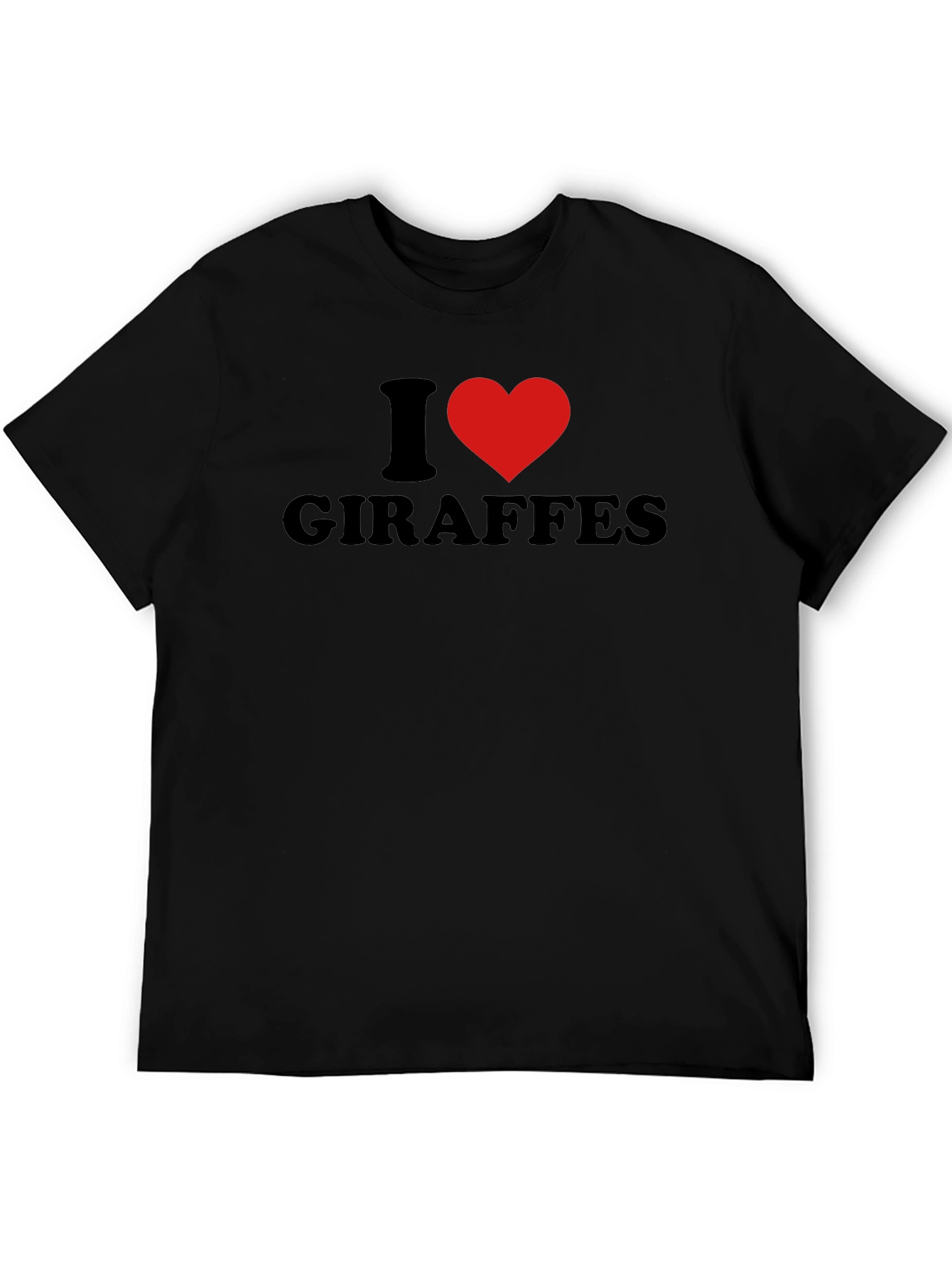 I Heart Giraffes Graphic Tee - Black