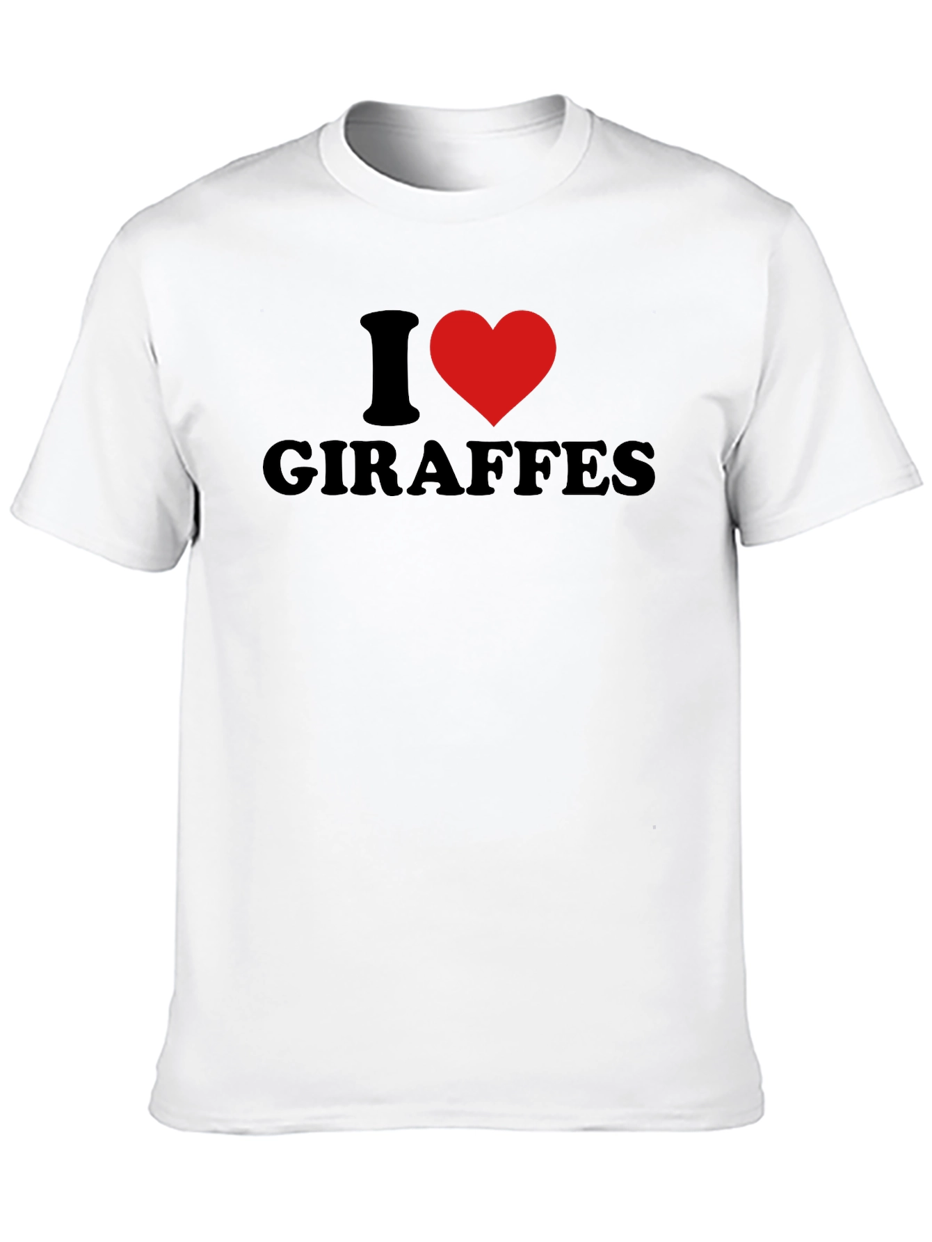 I Heart Giraffes Graphic Tee - Black