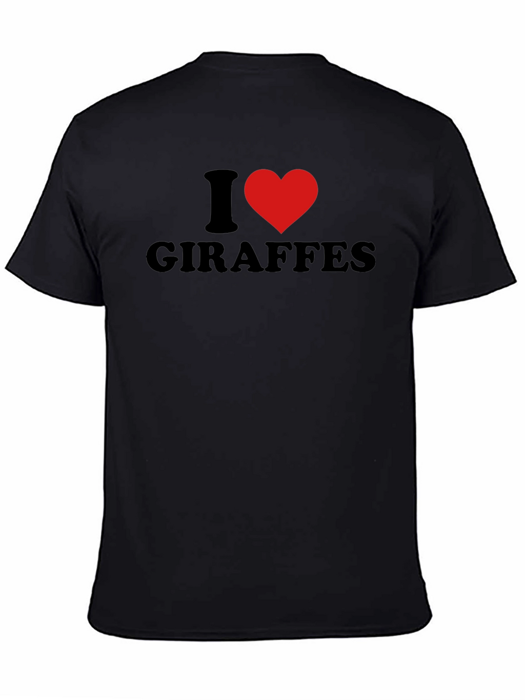 I Heart Giraffes Graphic Tee - Black