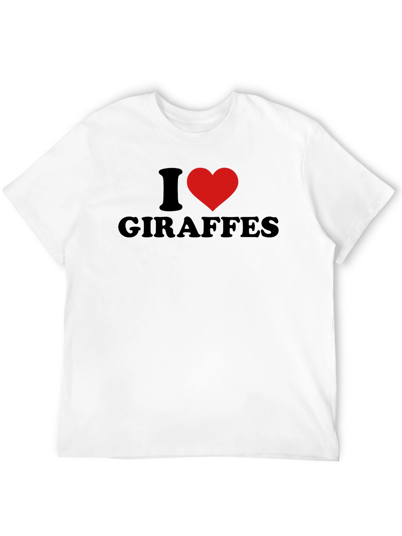 I Heart Giraffes Graphic Tee - Black