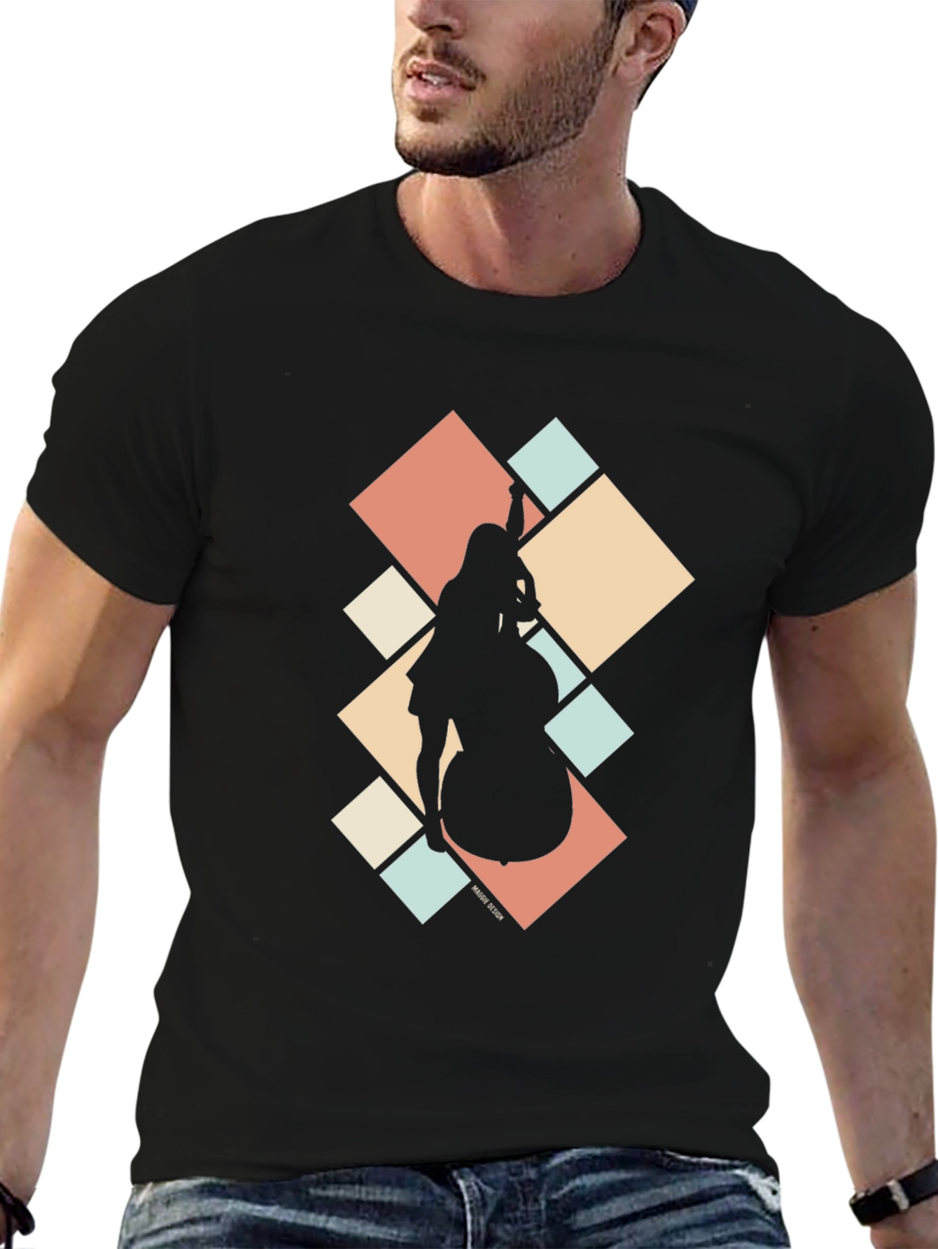 Jazz Musician Silhouette Graphic Tee